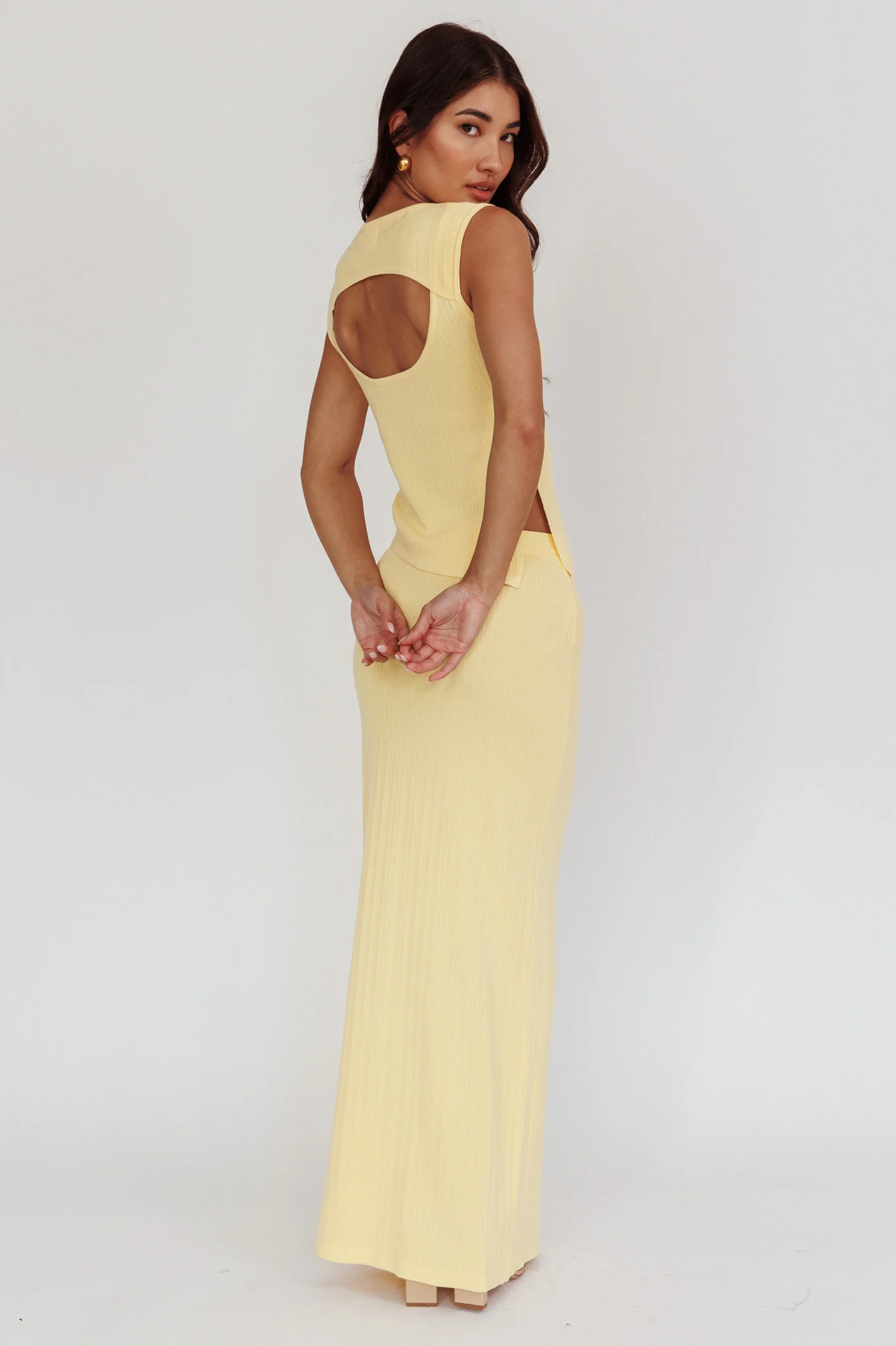 Rossana Ribbed Maxi Skirt Butter - Image 3