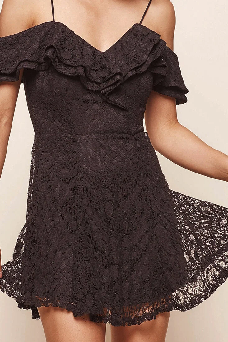 Rossi Lace Party Dress Black - Image 6