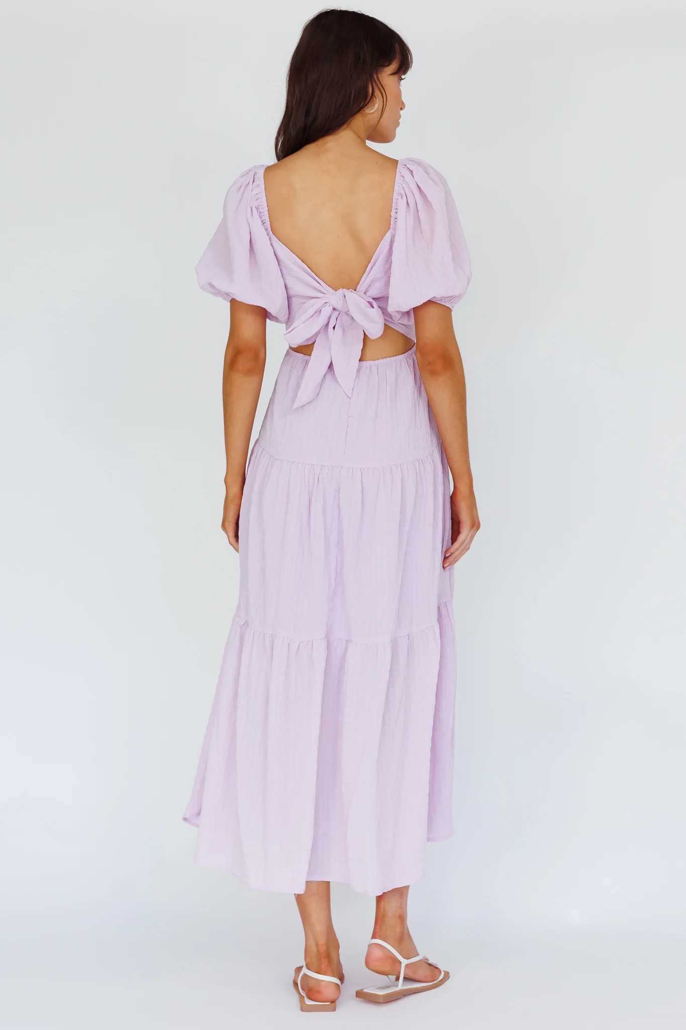 Royce Bow Back Midi Dress Lilac - Image 2