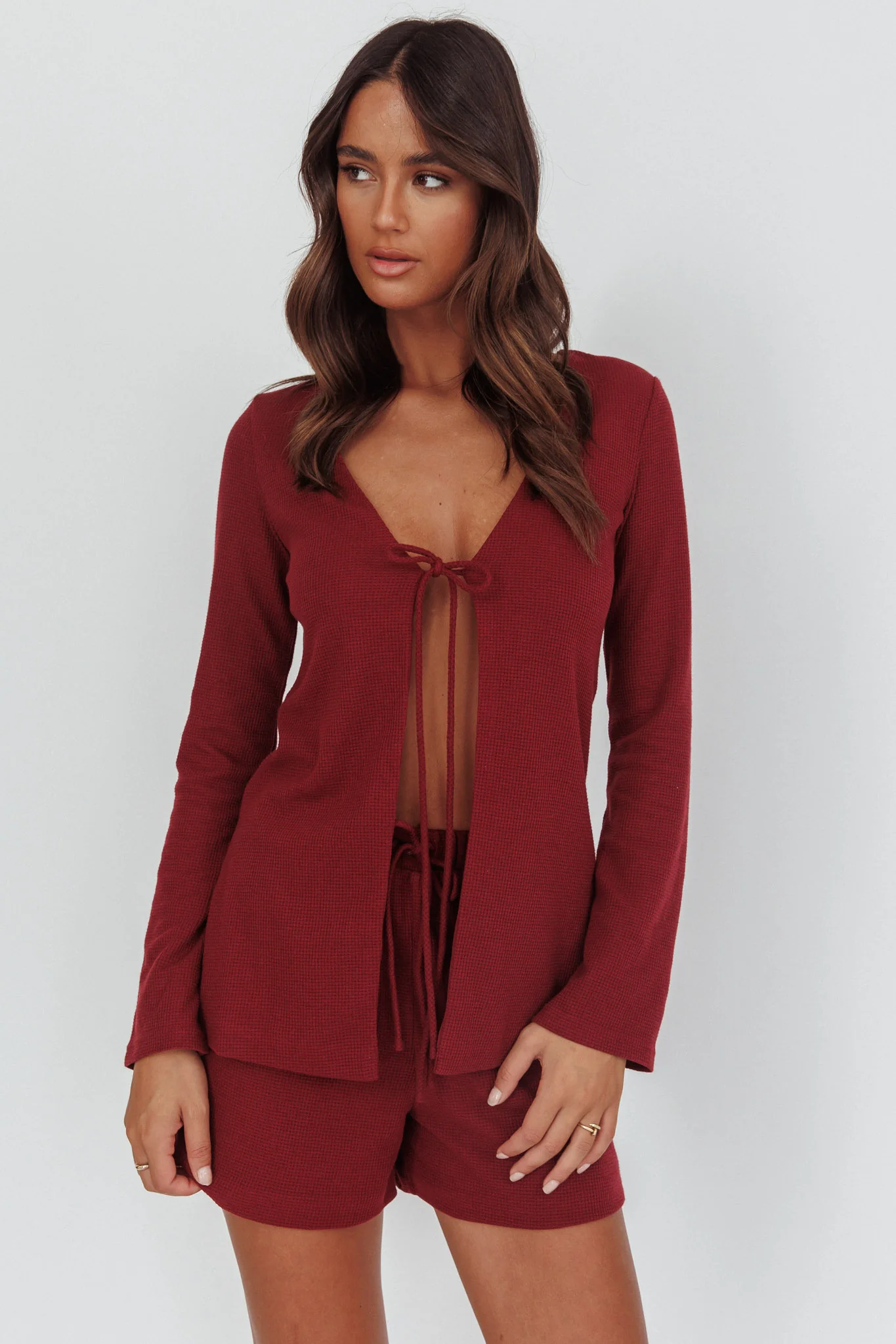 Ryder Drawstring Shorts Burgundy - Image 5