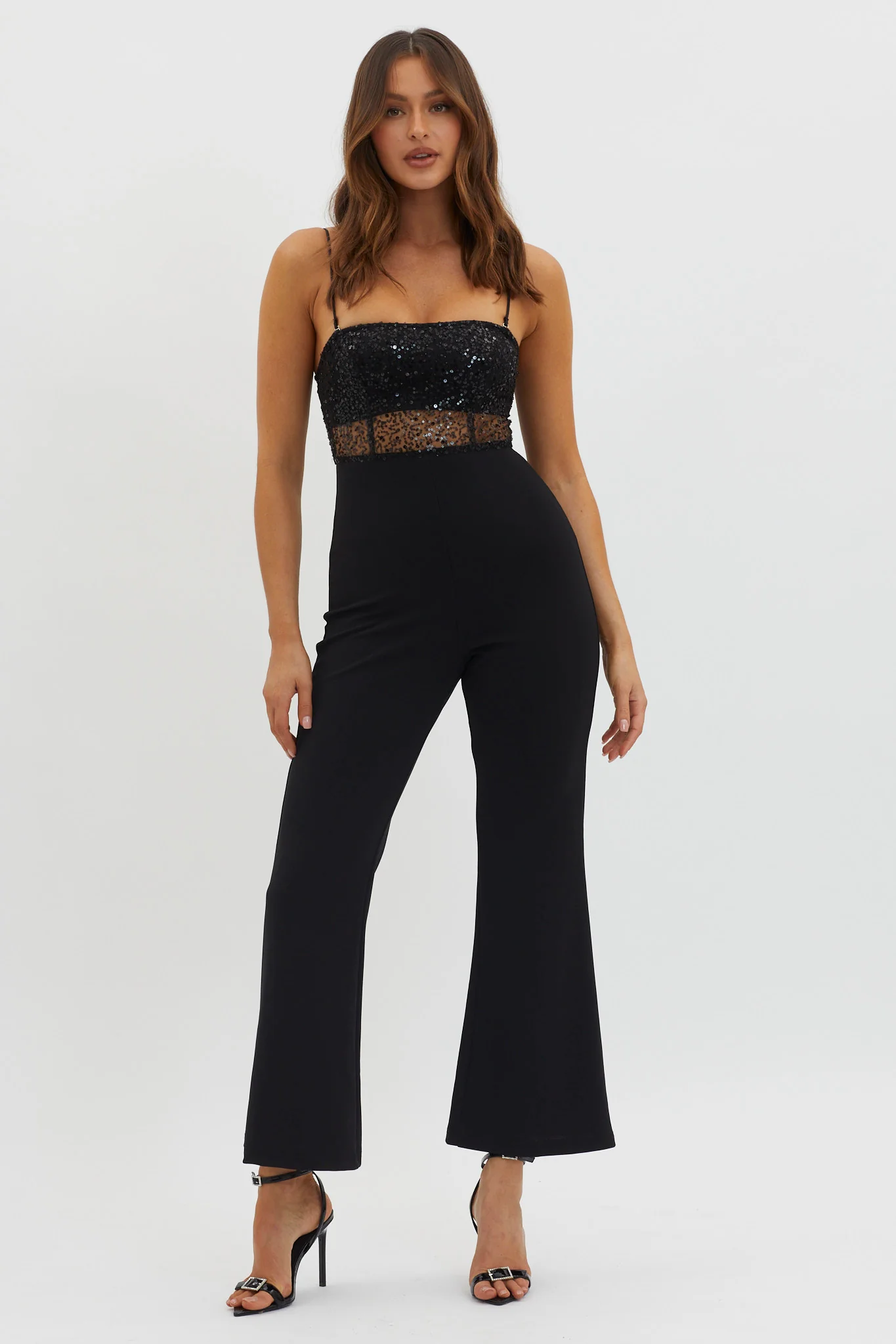 Sabina Sequin Bodice Jumpsuit Black - Image 3