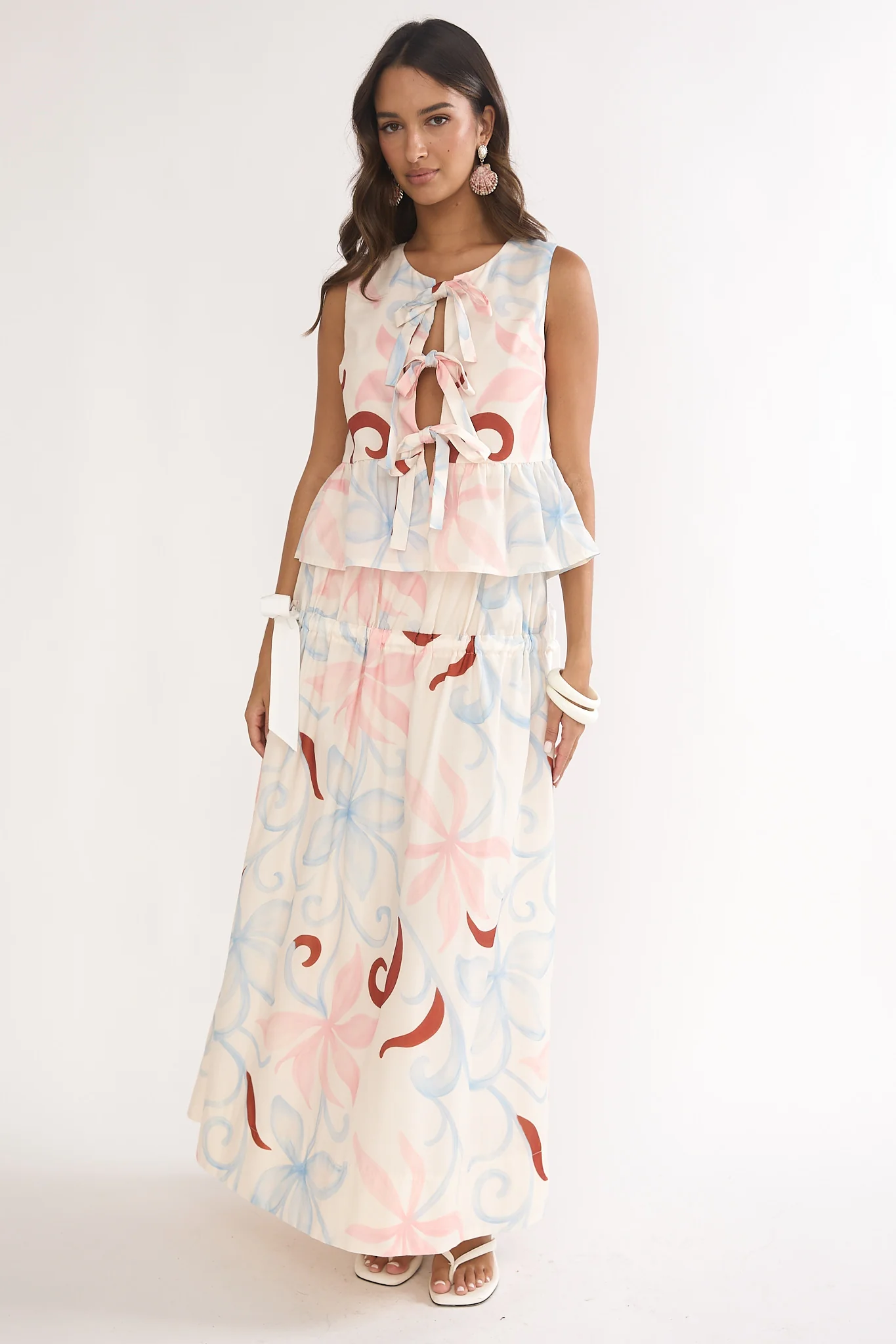 Salty Sea Front Tie Bow Top Floral - Image 4