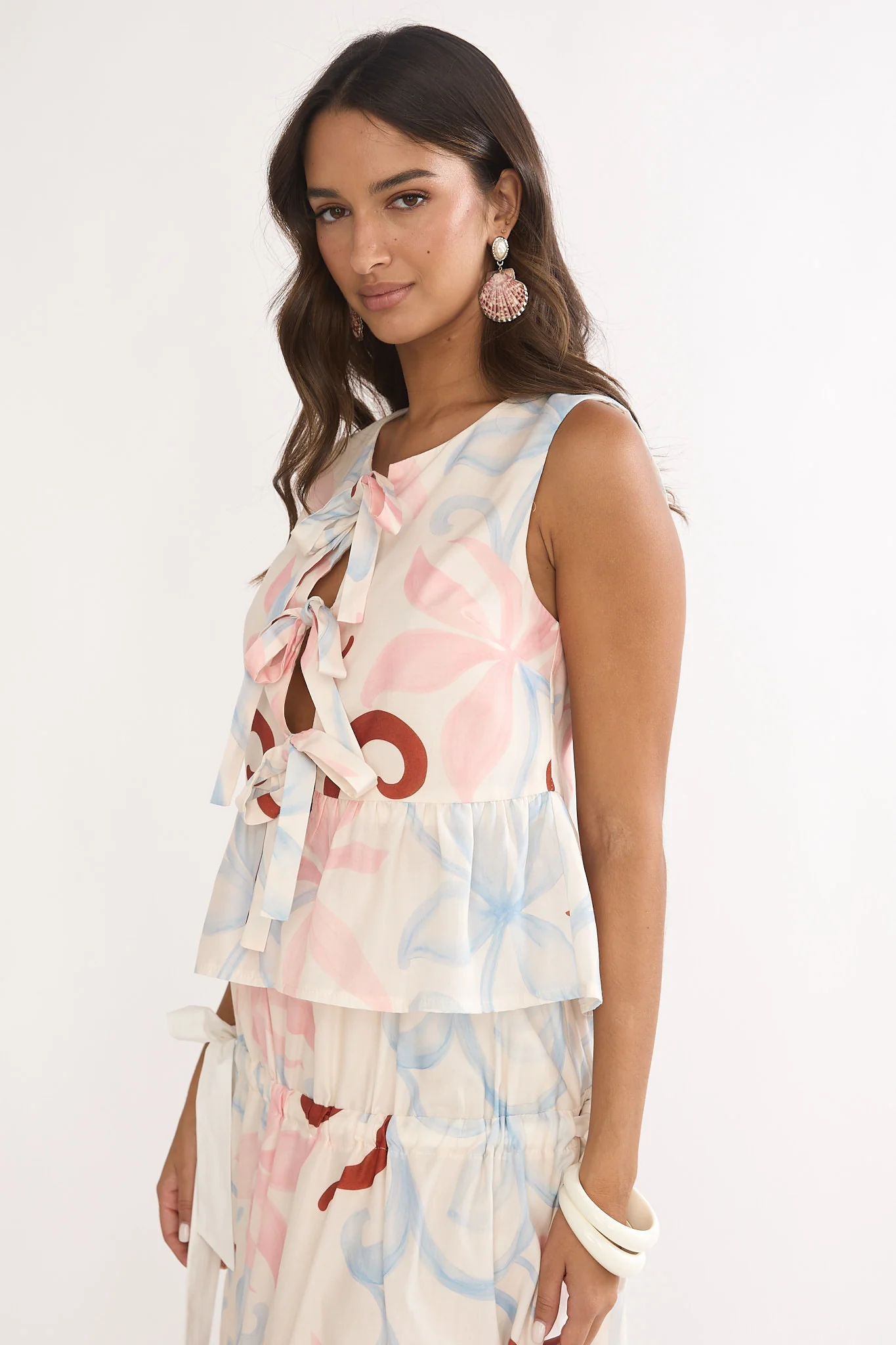Salty Sea Front Tie Bow Top Floral - Image 6