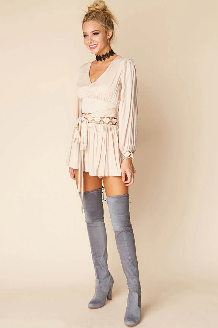 Samantha Boho Romper Beige - Image 3