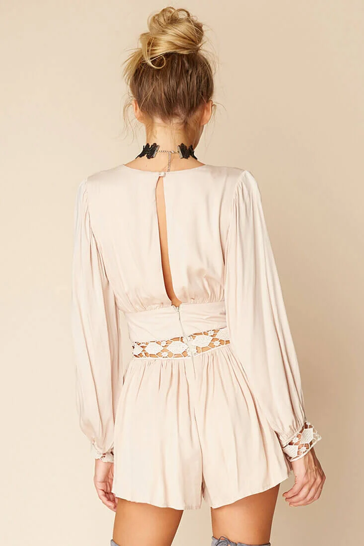 Samantha Boho Romper Beige - Image 5