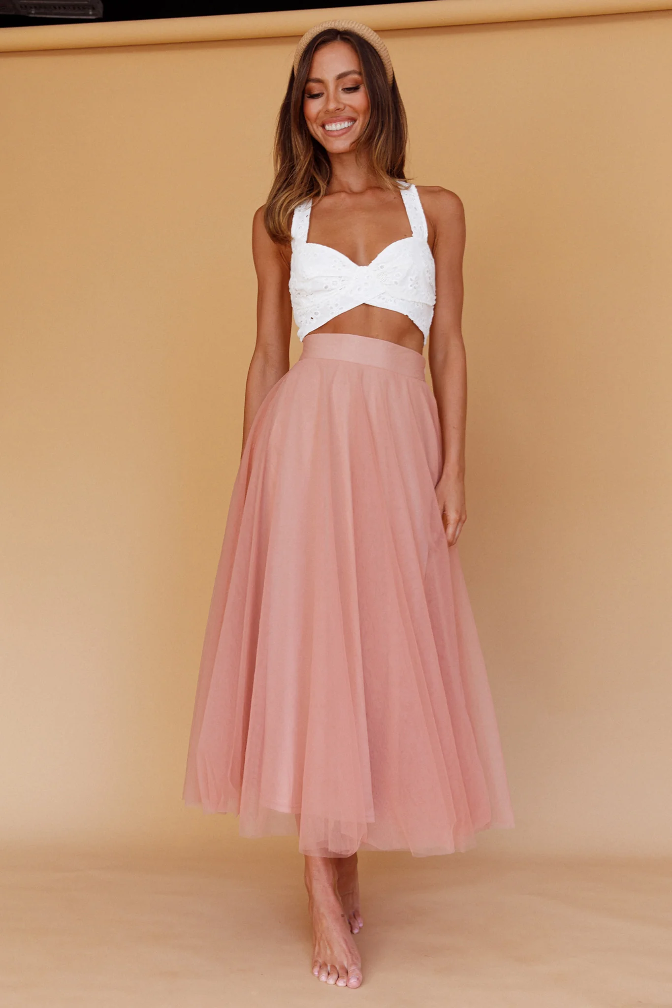 Samba Tied Back Eyelet Top White - Image 3