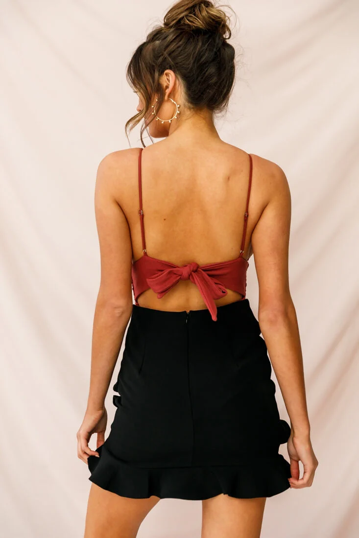 Sanctuary Tie Back Applique Bodysuit Rose - Image 3
