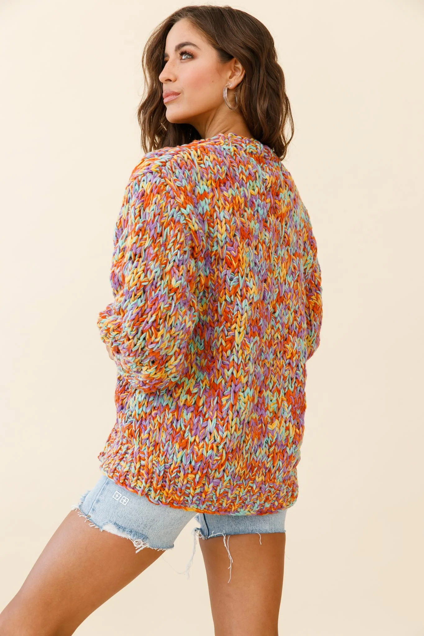 Santa Ana Chunky Knit Cardigan Funfetti - Image 3
