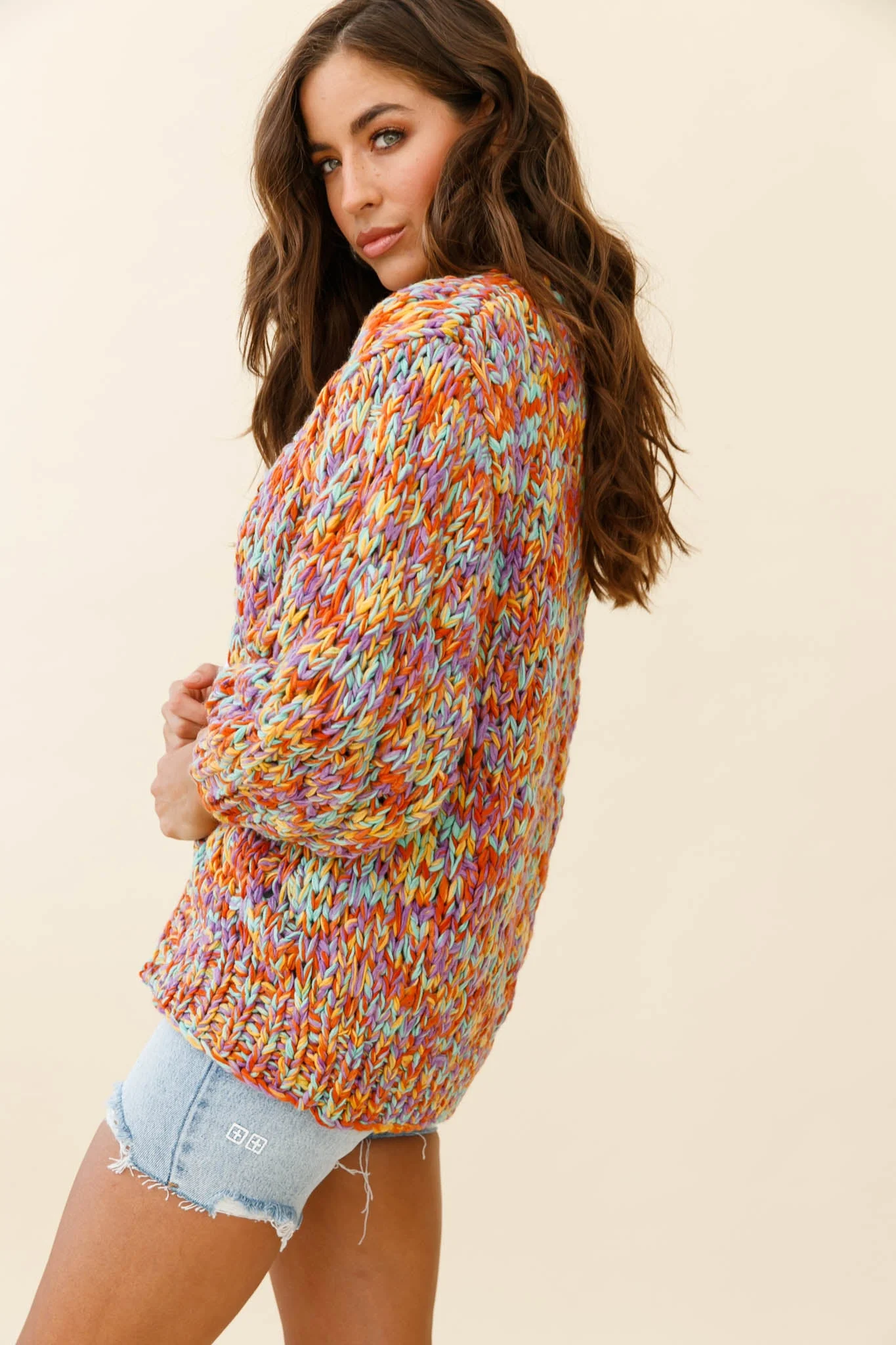 Santa Ana Chunky Knit Cardigan Funfetti - Image 5