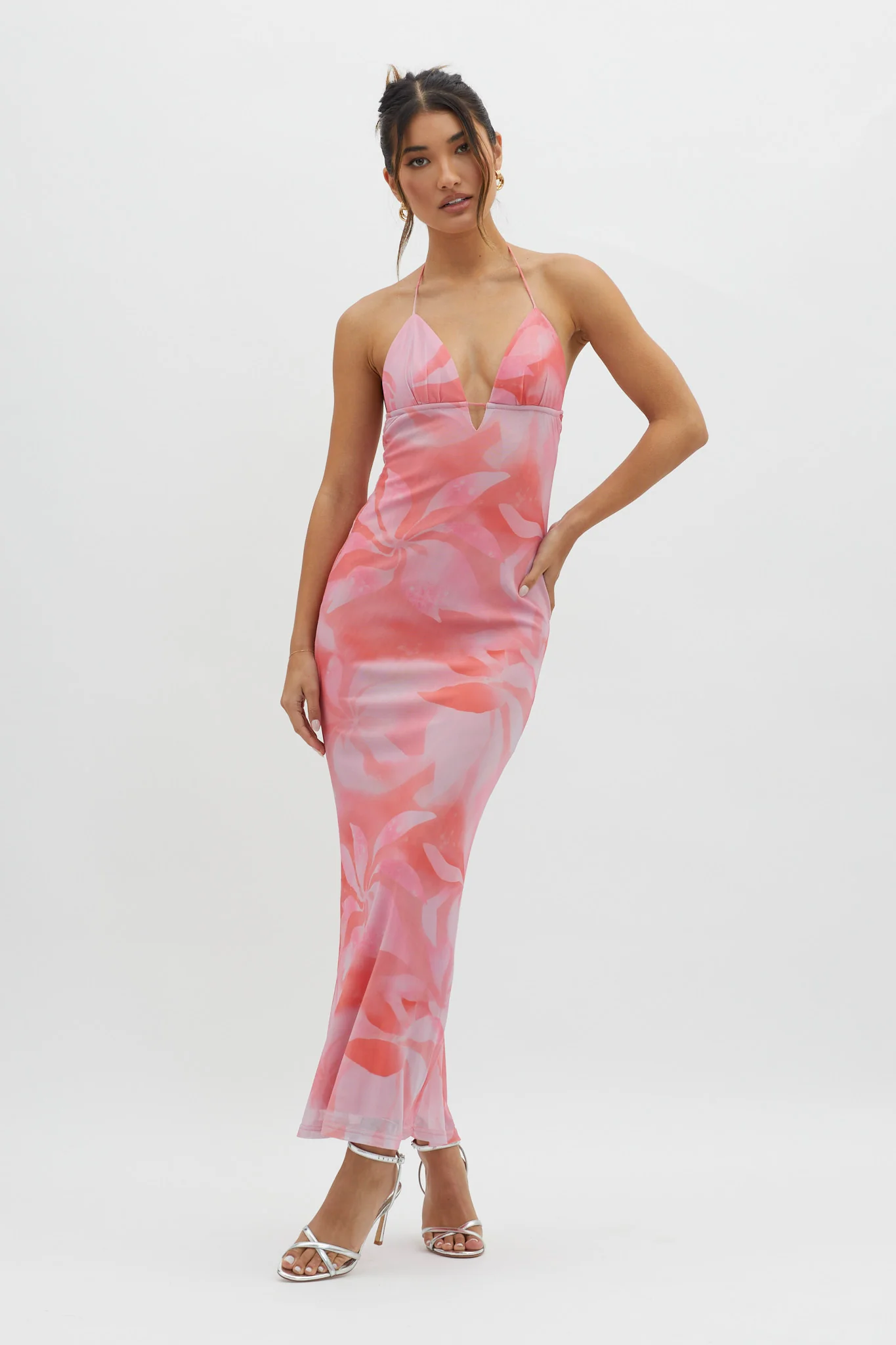 Santa Rosa Ruched Back Maxi Dress Pink - Image 4