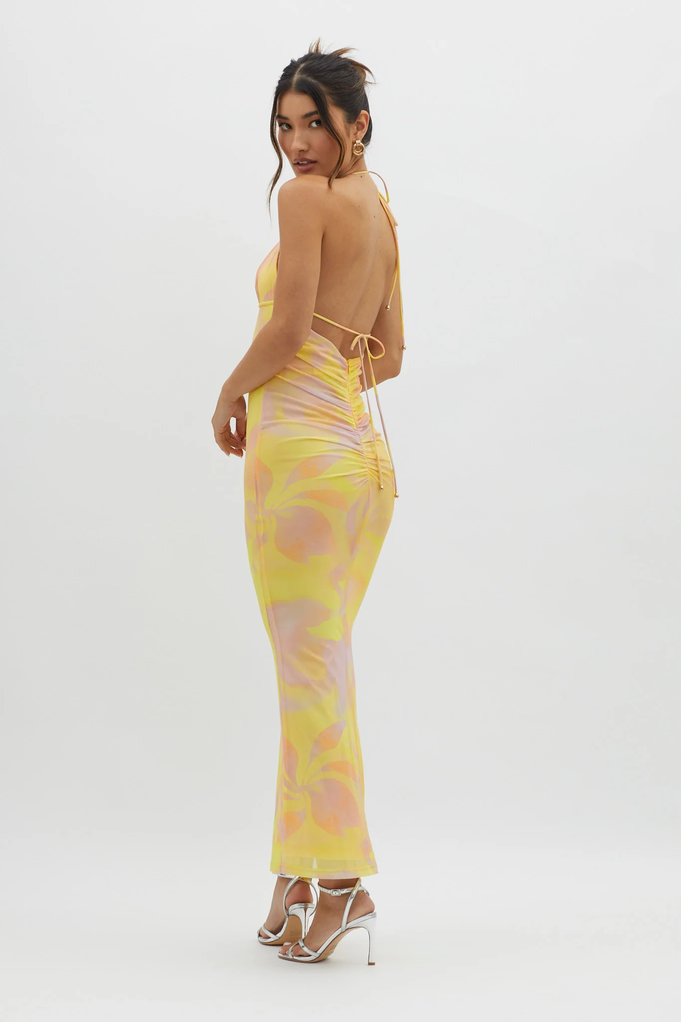 Santa Rosa Ruched Back Maxi Dress Yellow - Image 2