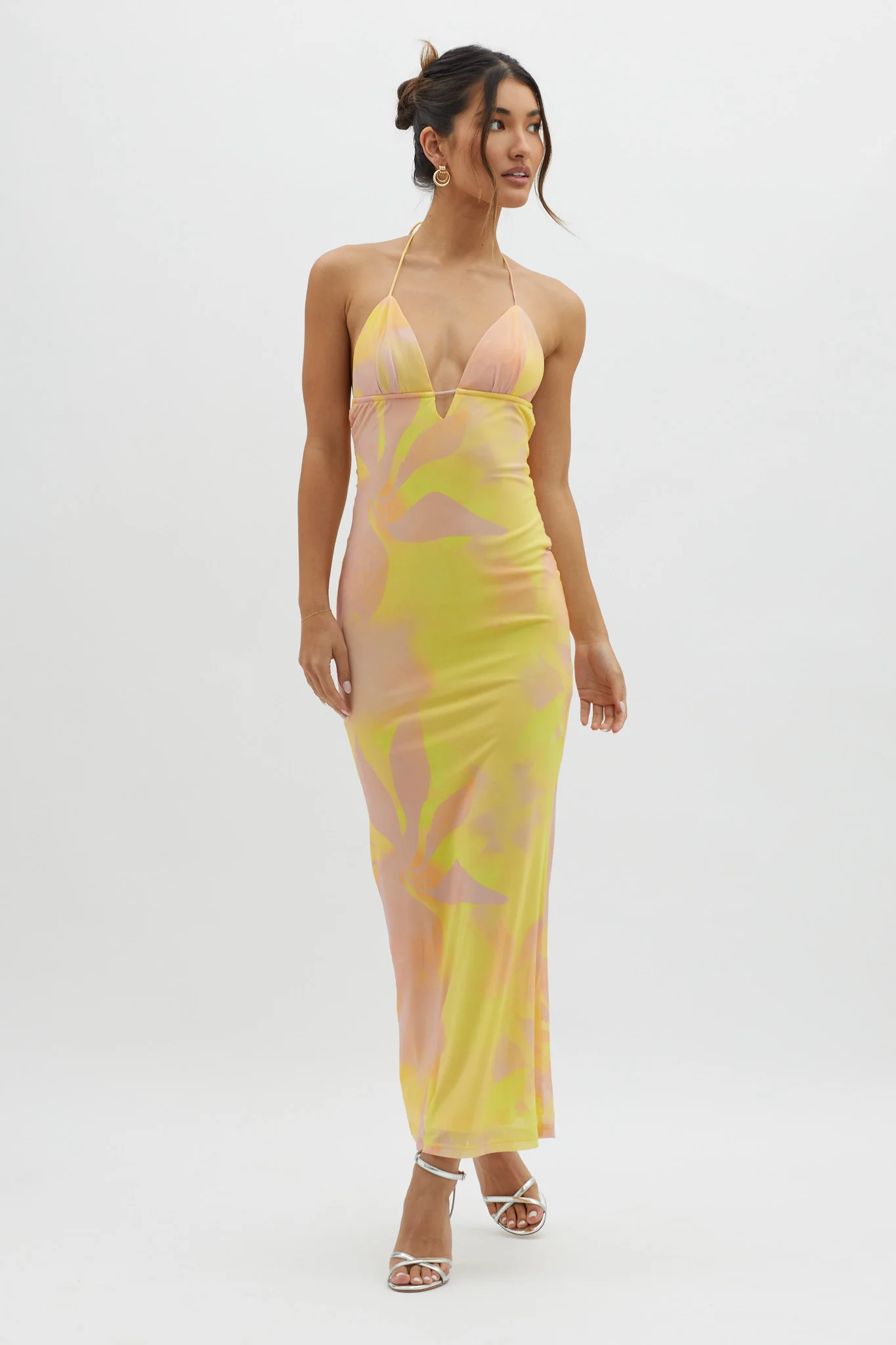 Santa Rosa Ruched Back Maxi Dress Yellow - Image 4