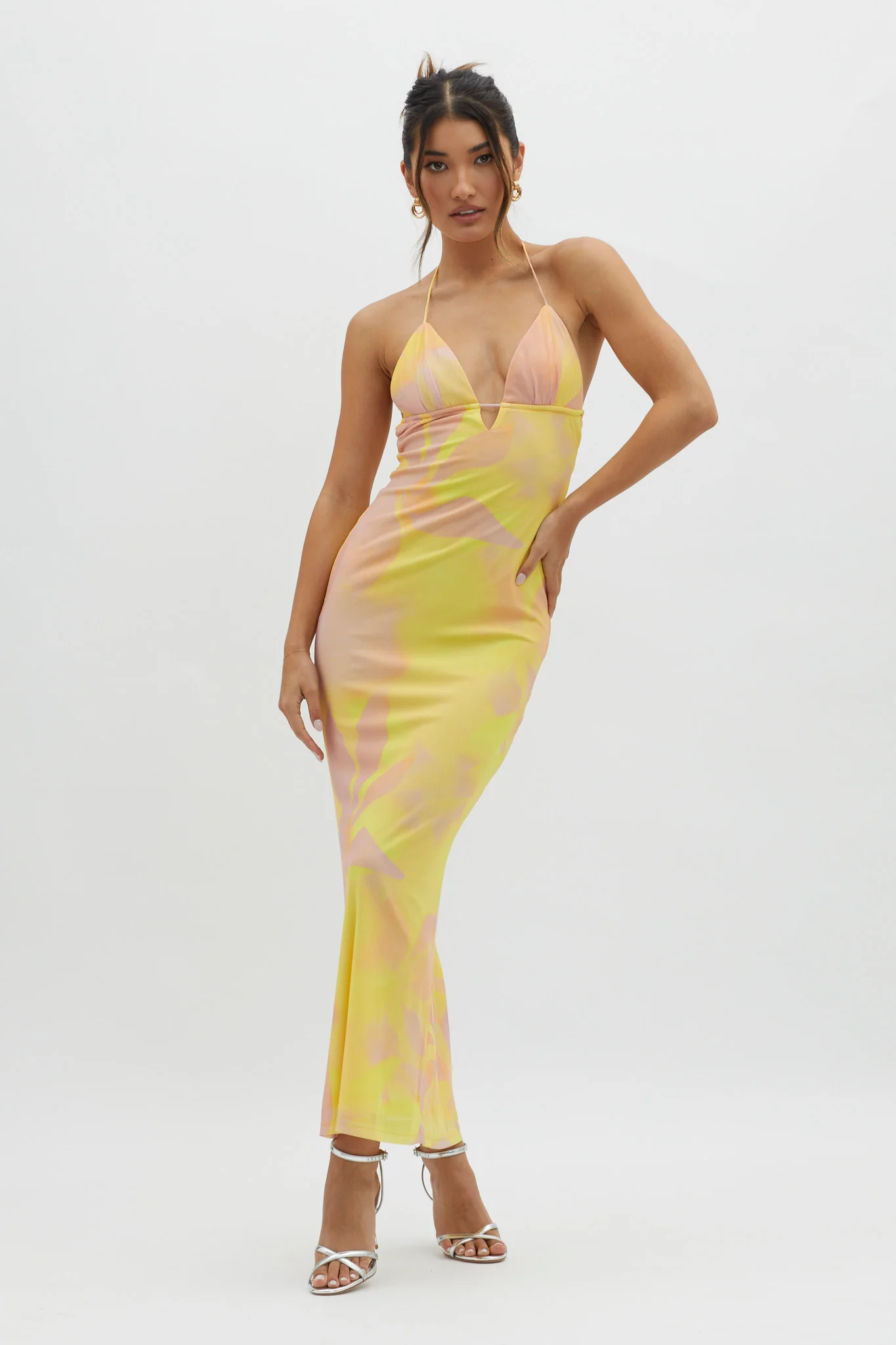 Santa Rosa Ruched Back Maxi Dress Yellow - Image 5