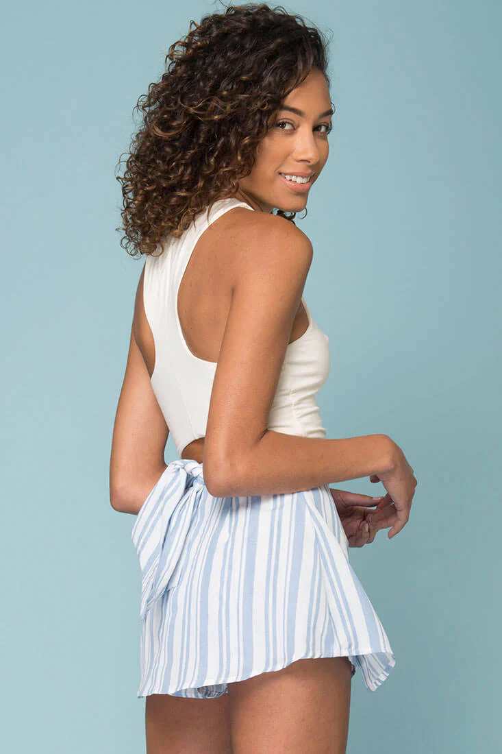 Sariyah Stripe Skort Shorts Blue - Image 4