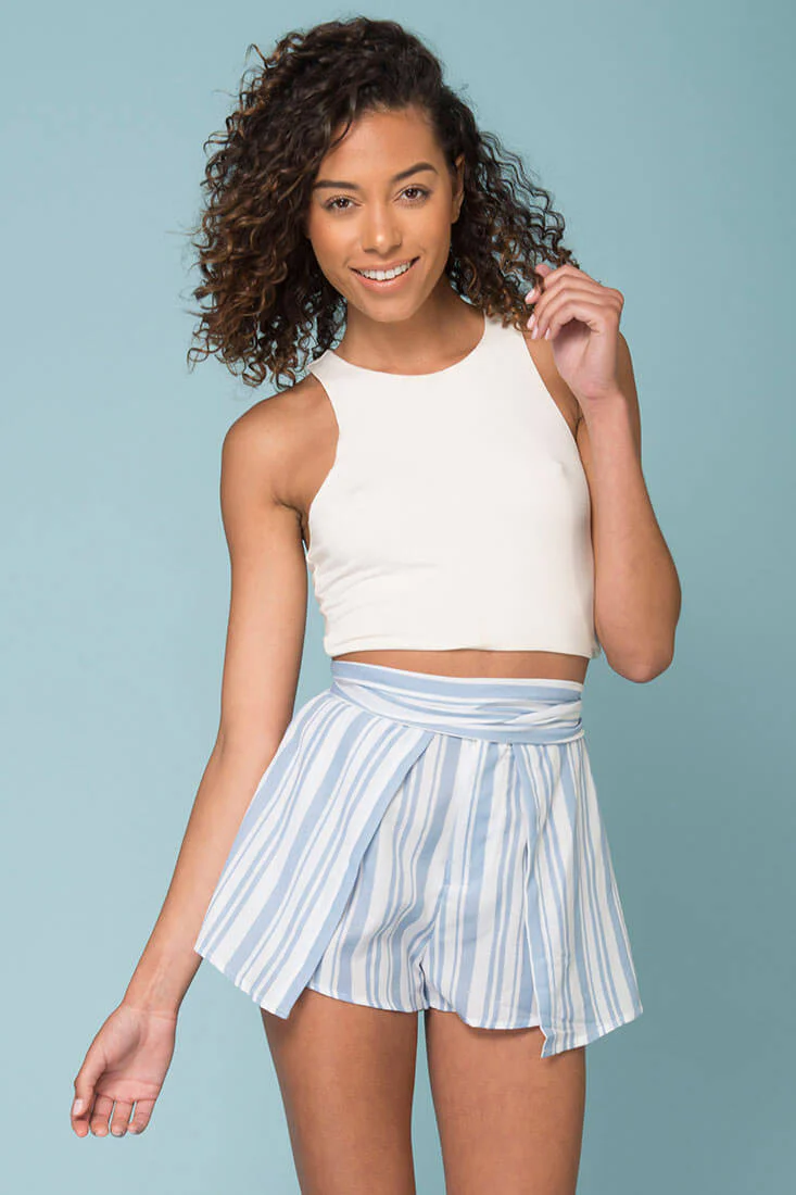 Sariyah Stripe Skort Shorts Blue - Image 5