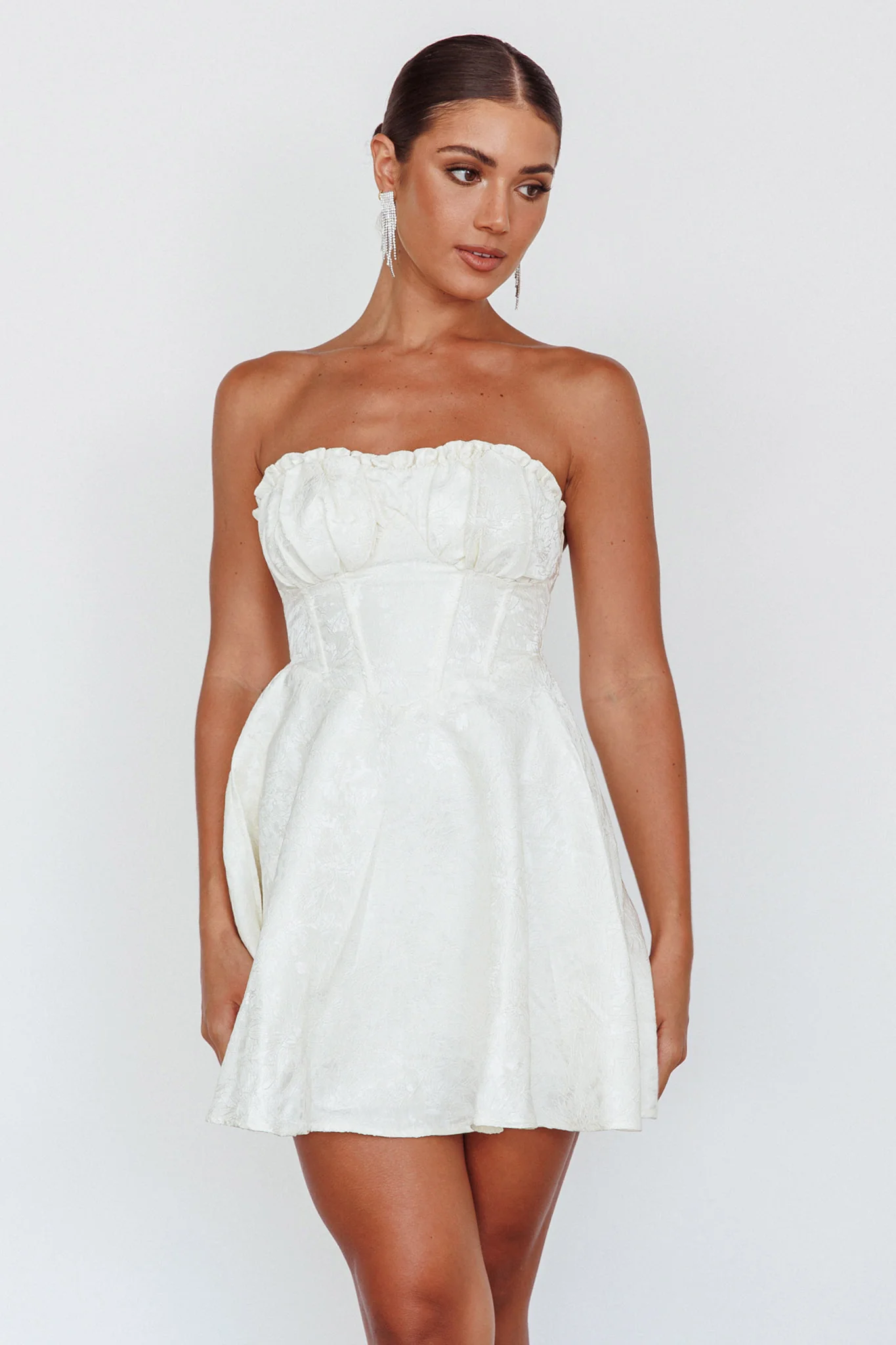 Savanna Corset Bodice Mini Dress Ivory - Image 5