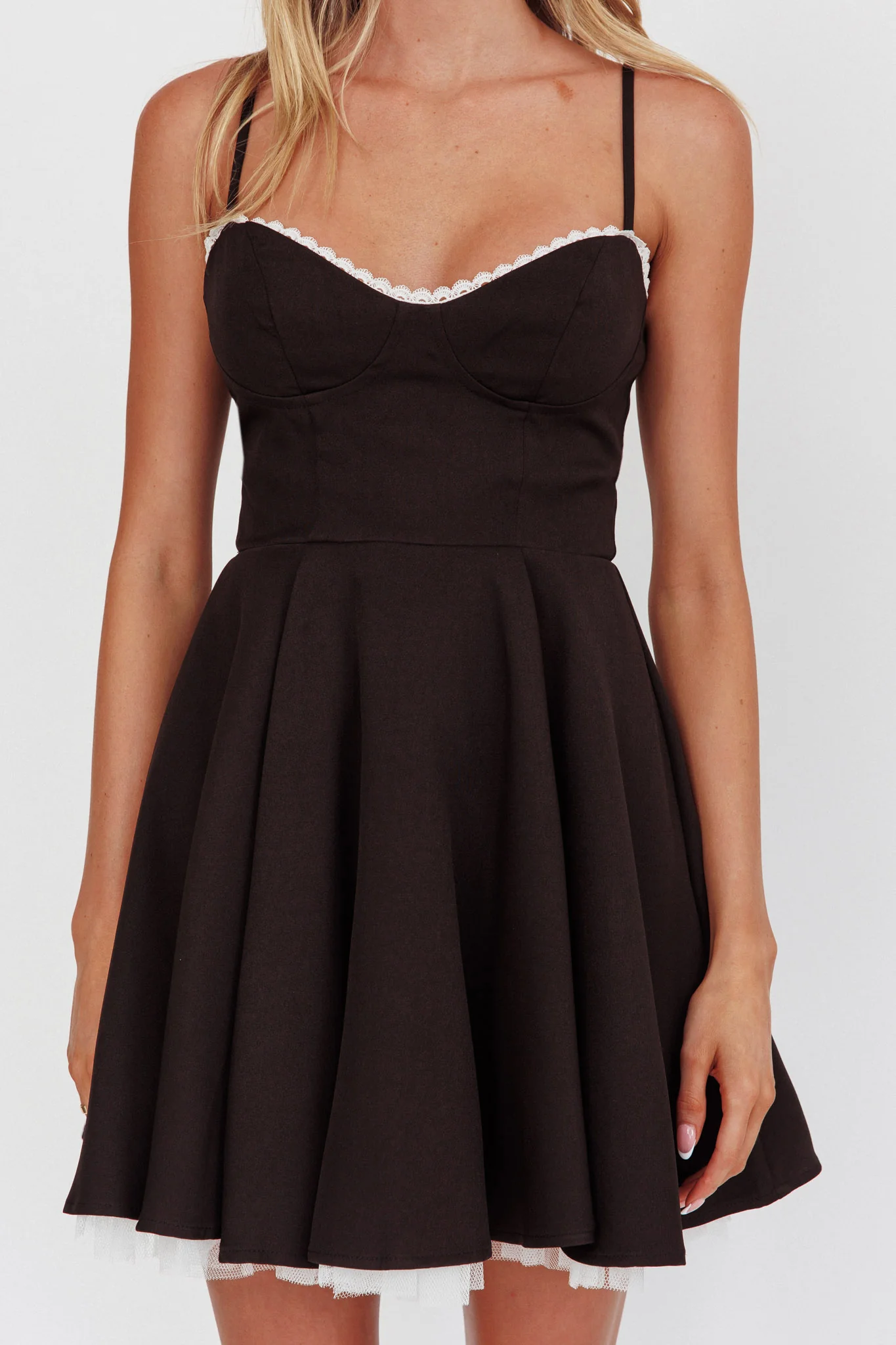 Scully Frill Trim A-Line Mini Dress Black - Image 5