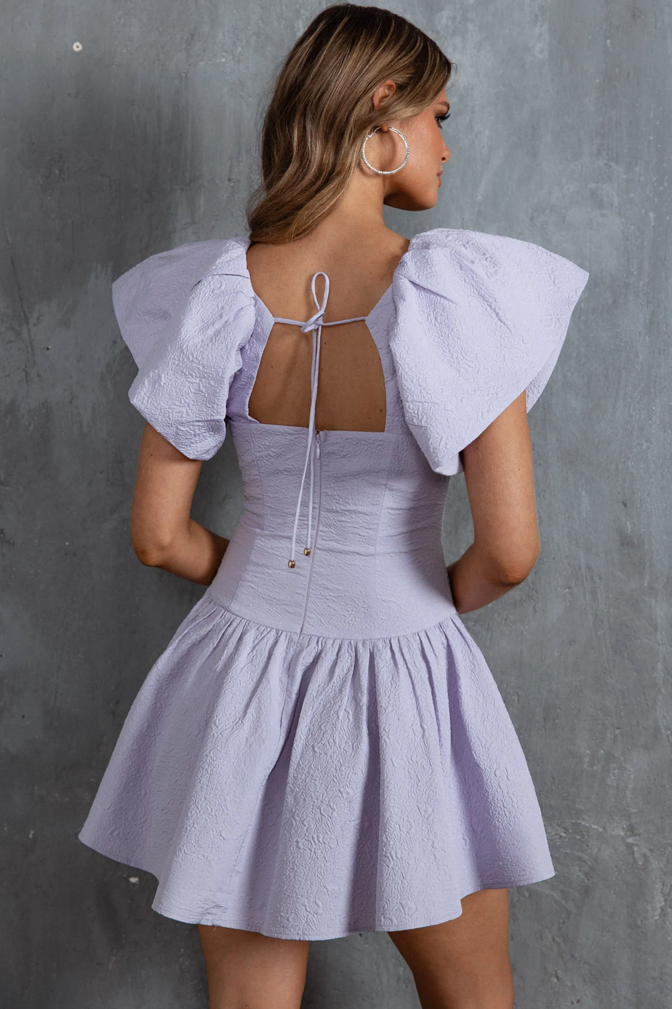 Self Love Flounce Hem Dress Lilac - Image 2