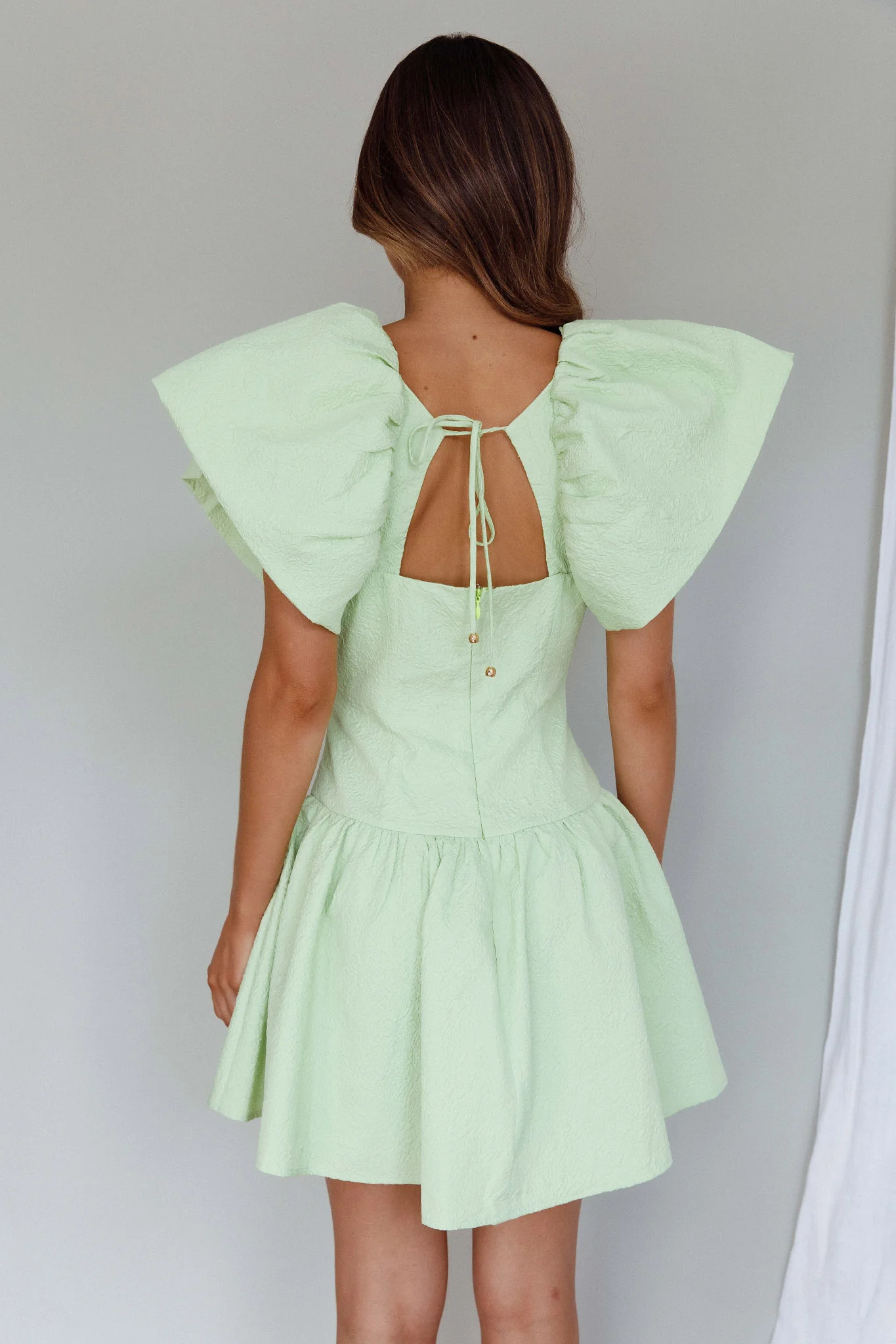 Self Love Flounce Hem Dress Lime - Image 2