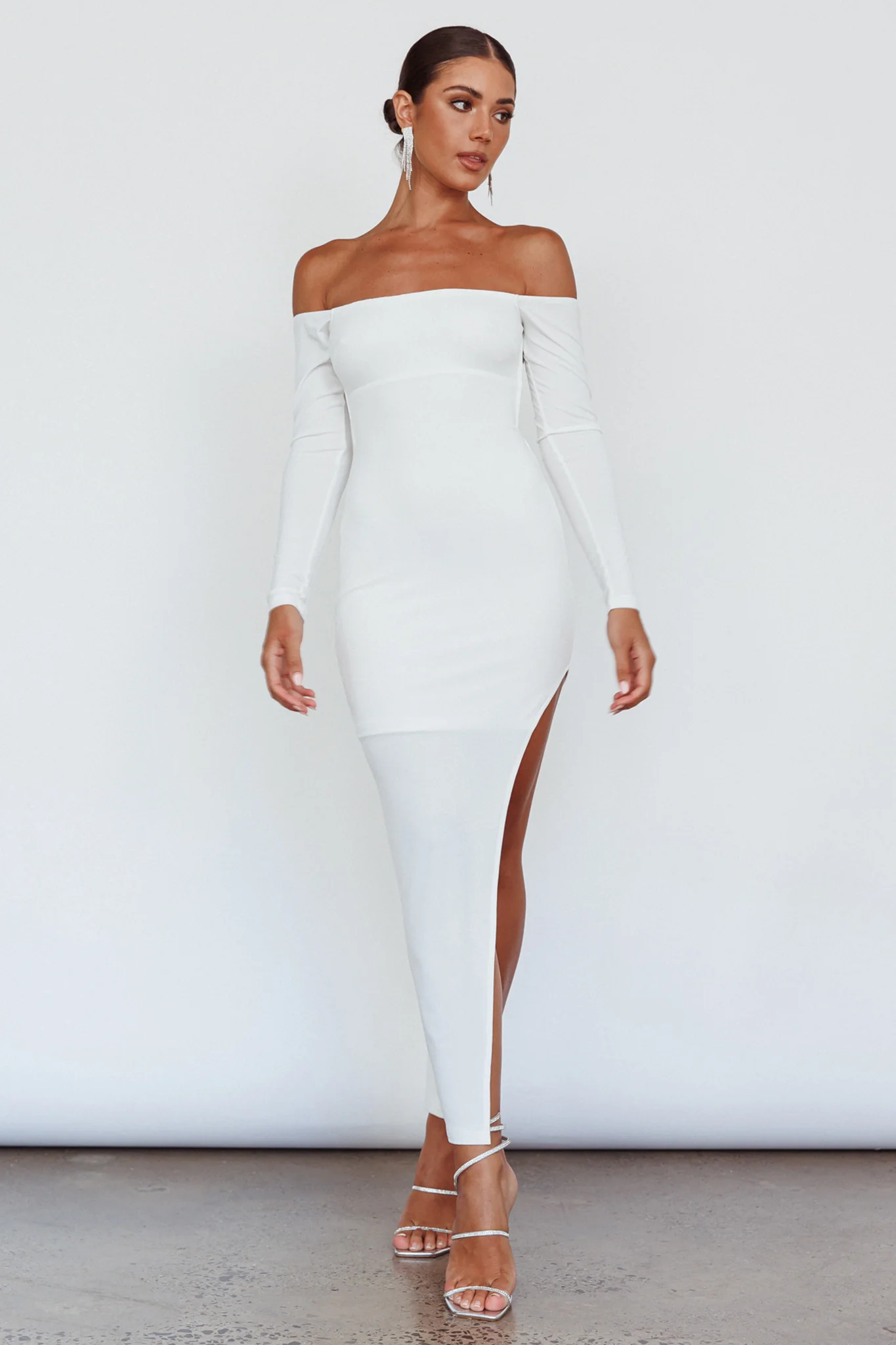 Sentimental Mood Off-Shoulder Midi Dress White - Image 3