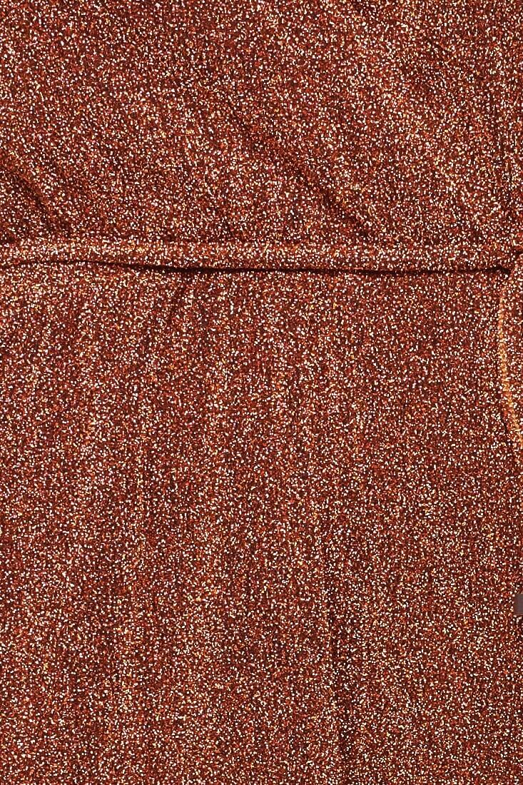 Shae Shimmery V Neck Romper Rust - Image 6