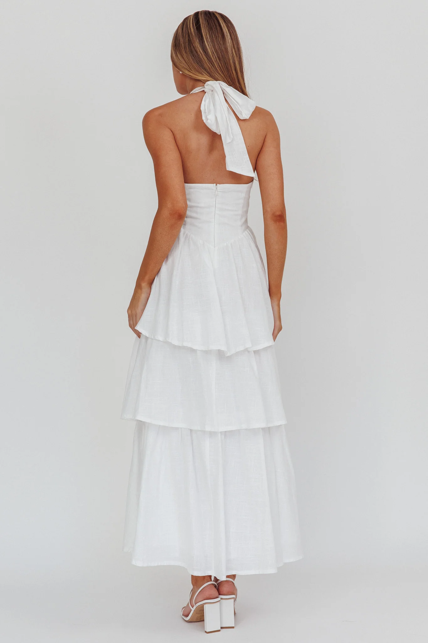 Shaya Tiered Ruffle Maxi Dress White - Image 2