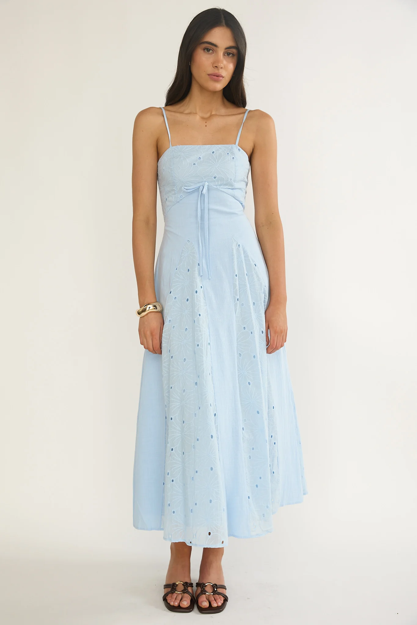 Shaye Embroidery Insert Maxi Dress Blue - Image 4