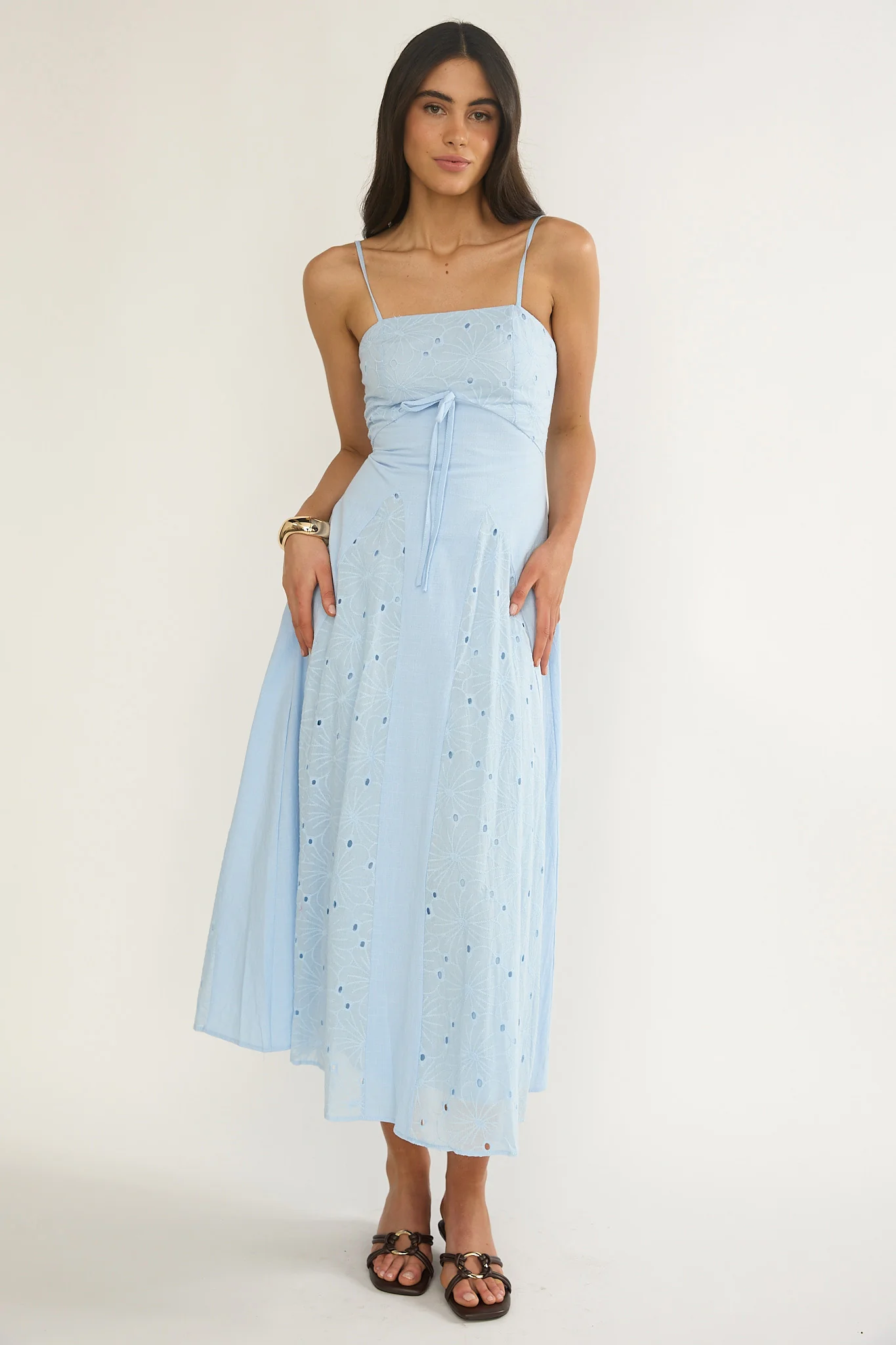 Shaye Embroidery Insert Maxi Dress Blue - Image 5