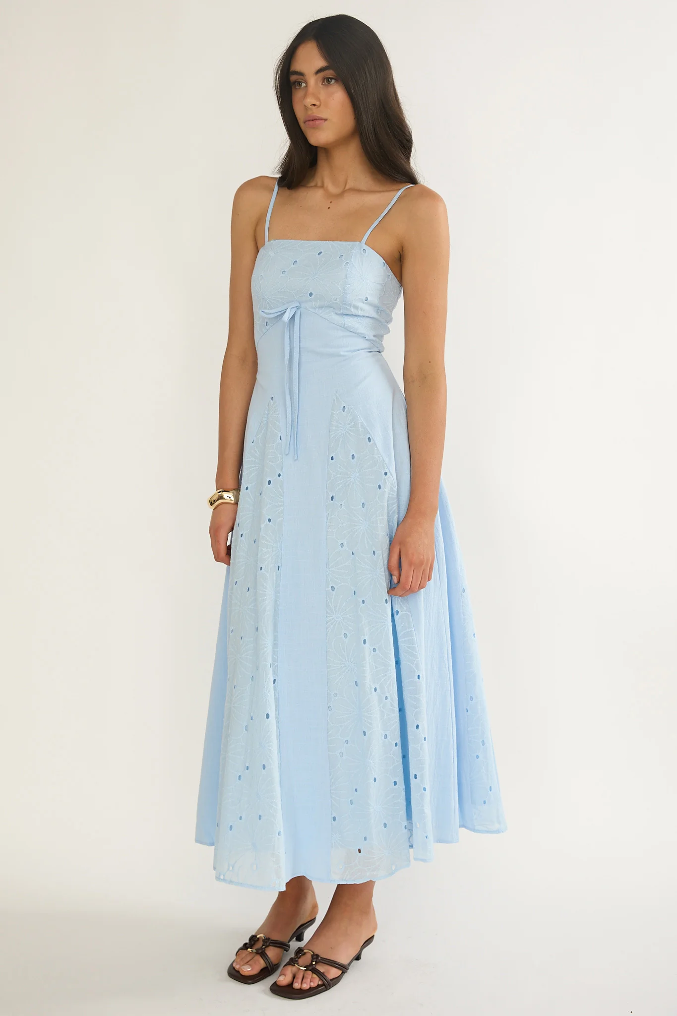 Shaye Embroidery Insert Maxi Dress Blue - Image 6