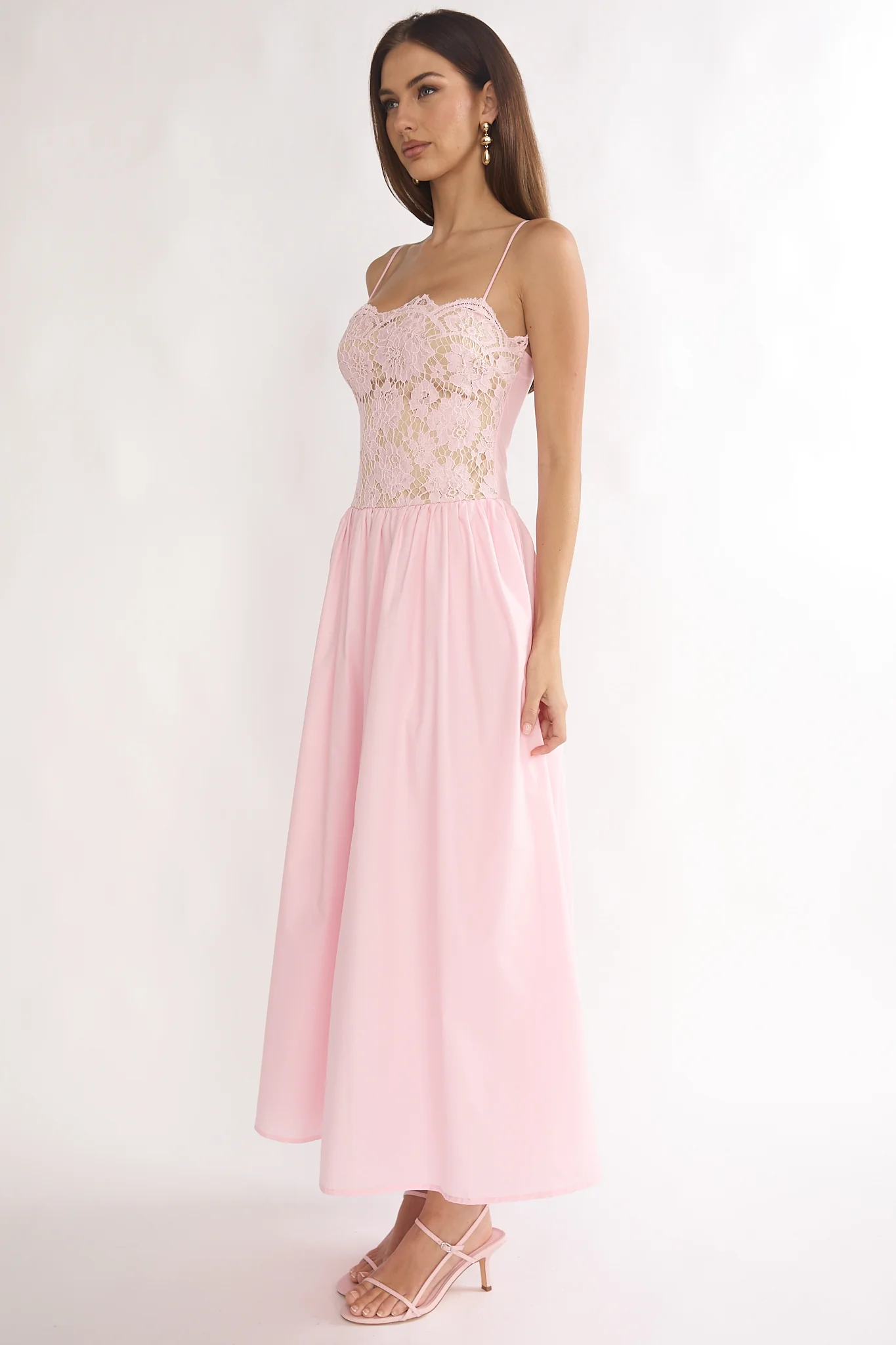 She's A Lady Lace Bodice Maxi Dress Pink - Image 6