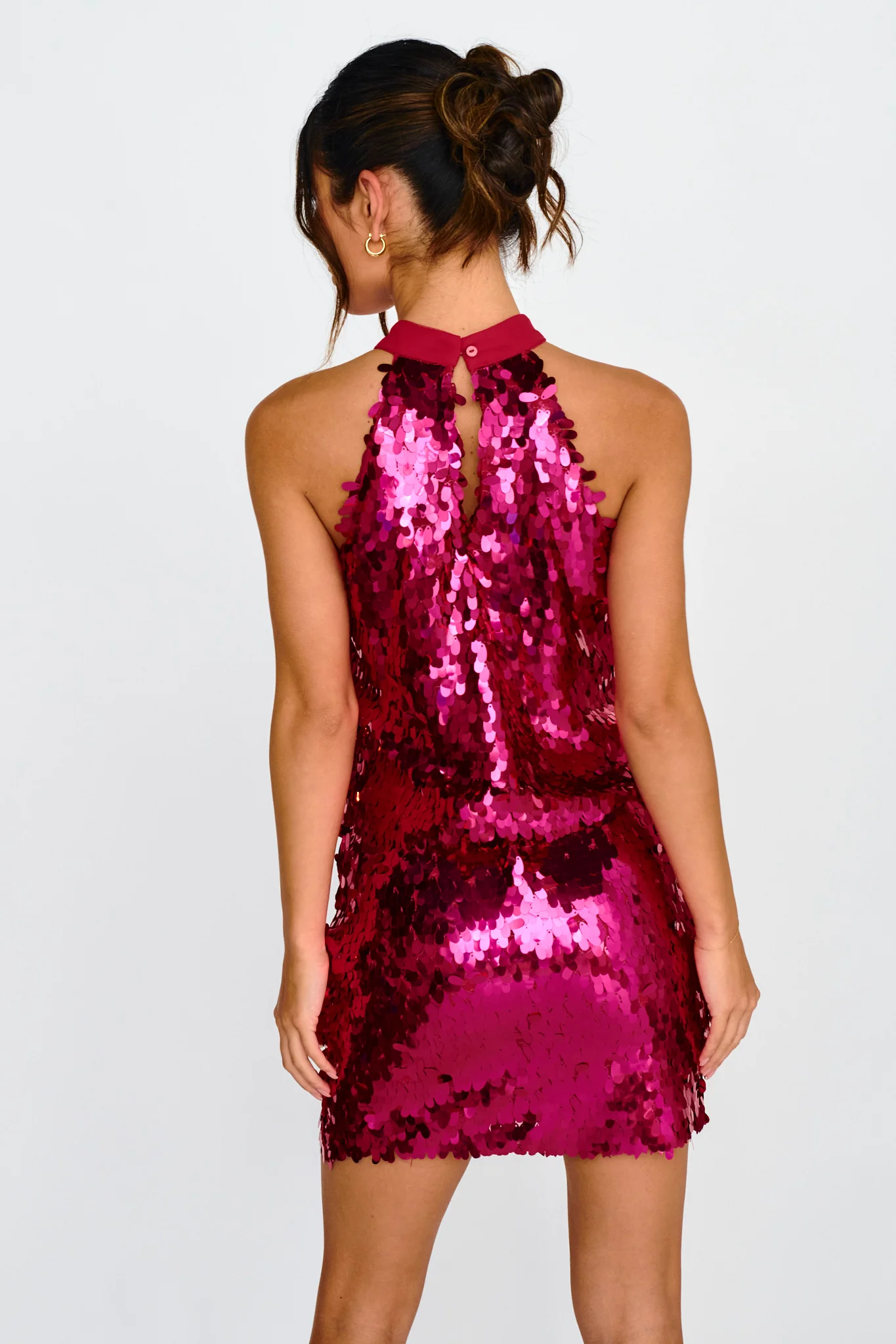 She's So LA Sequin Top Hot Pink - Image 2