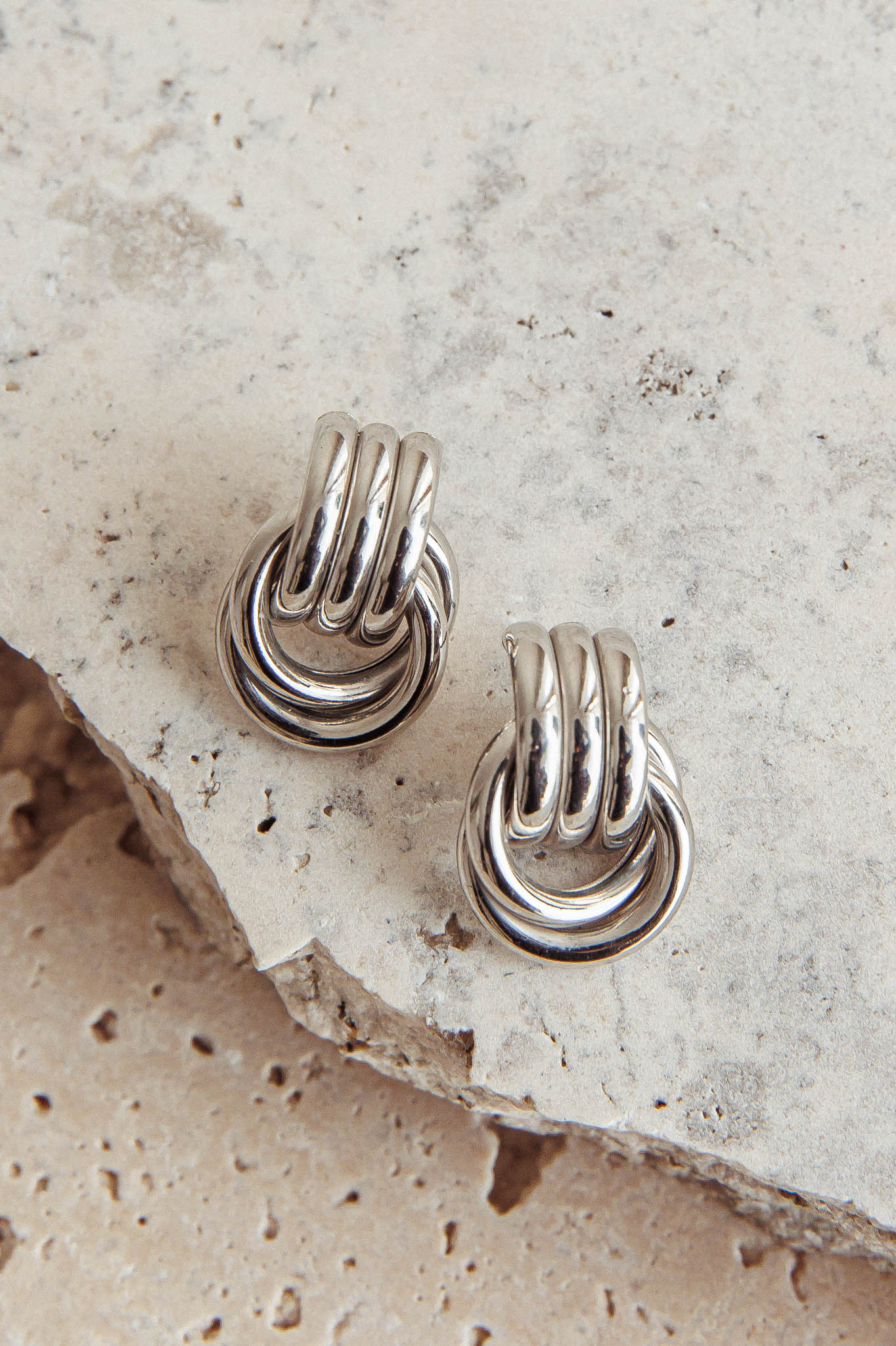 Shiloh Loop Earrings Dark Silver - Image 2