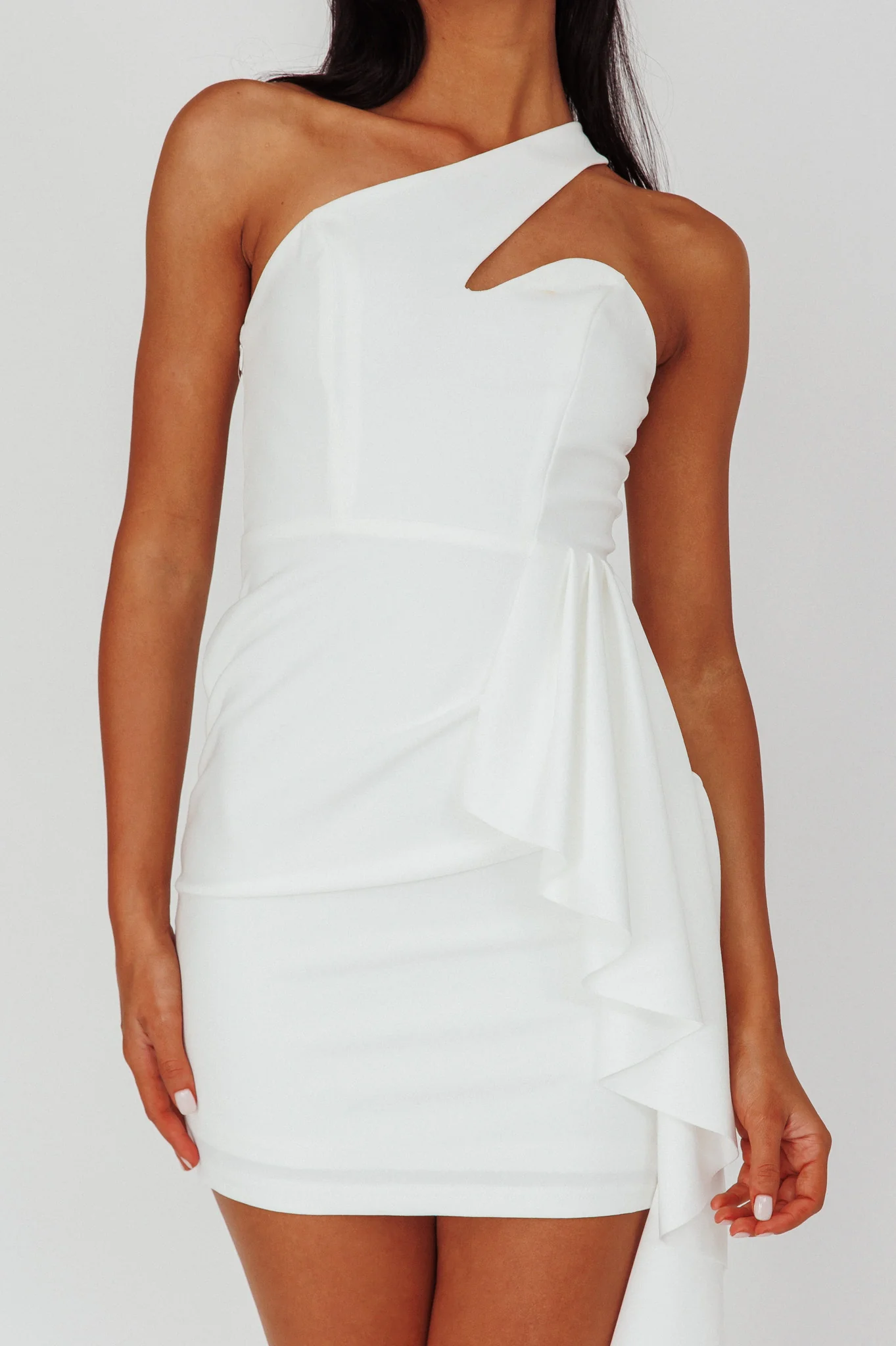 Shooting Stars One-Shoulder Mini Dress White - Image 4