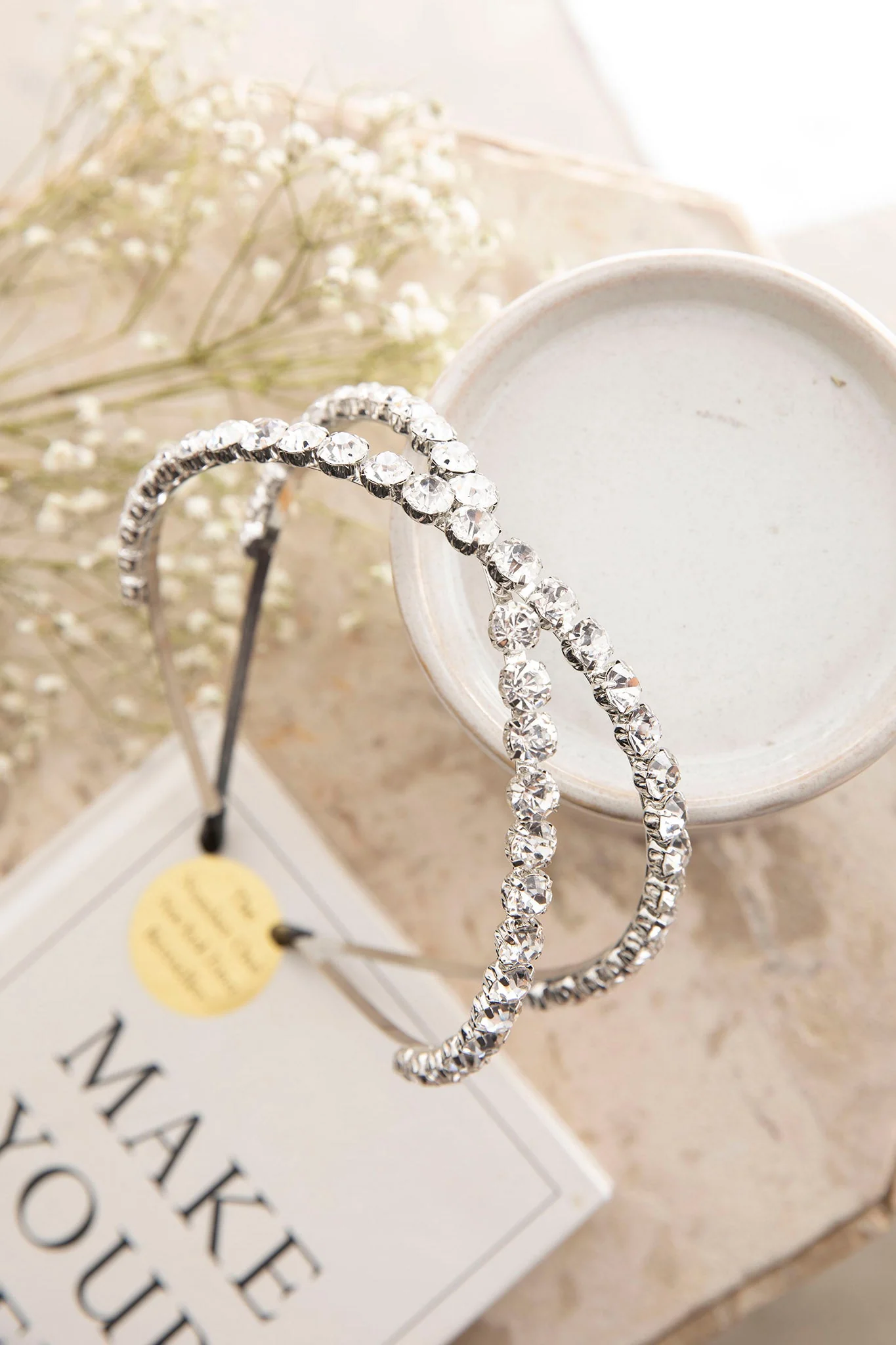 Silver Screen Rhinestone Headband Silver - Image 2