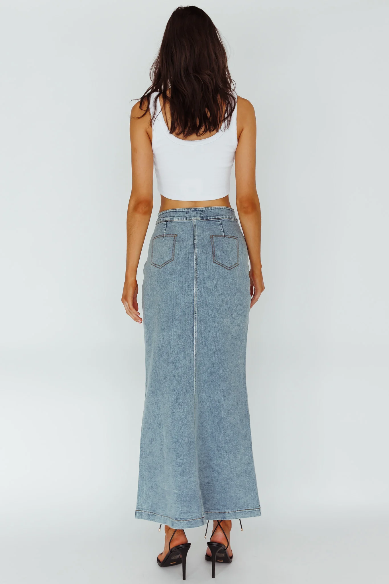 Sinead Denim Maxi Skirt Light Denim - Image 4