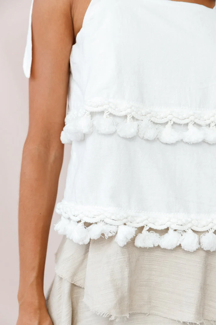 Sirocco Layered Tassel Top White - Image 5