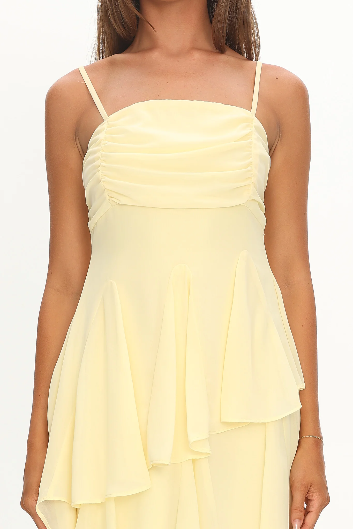 Skylah Asymmetric Hem Mini Dress Butter - Image 3