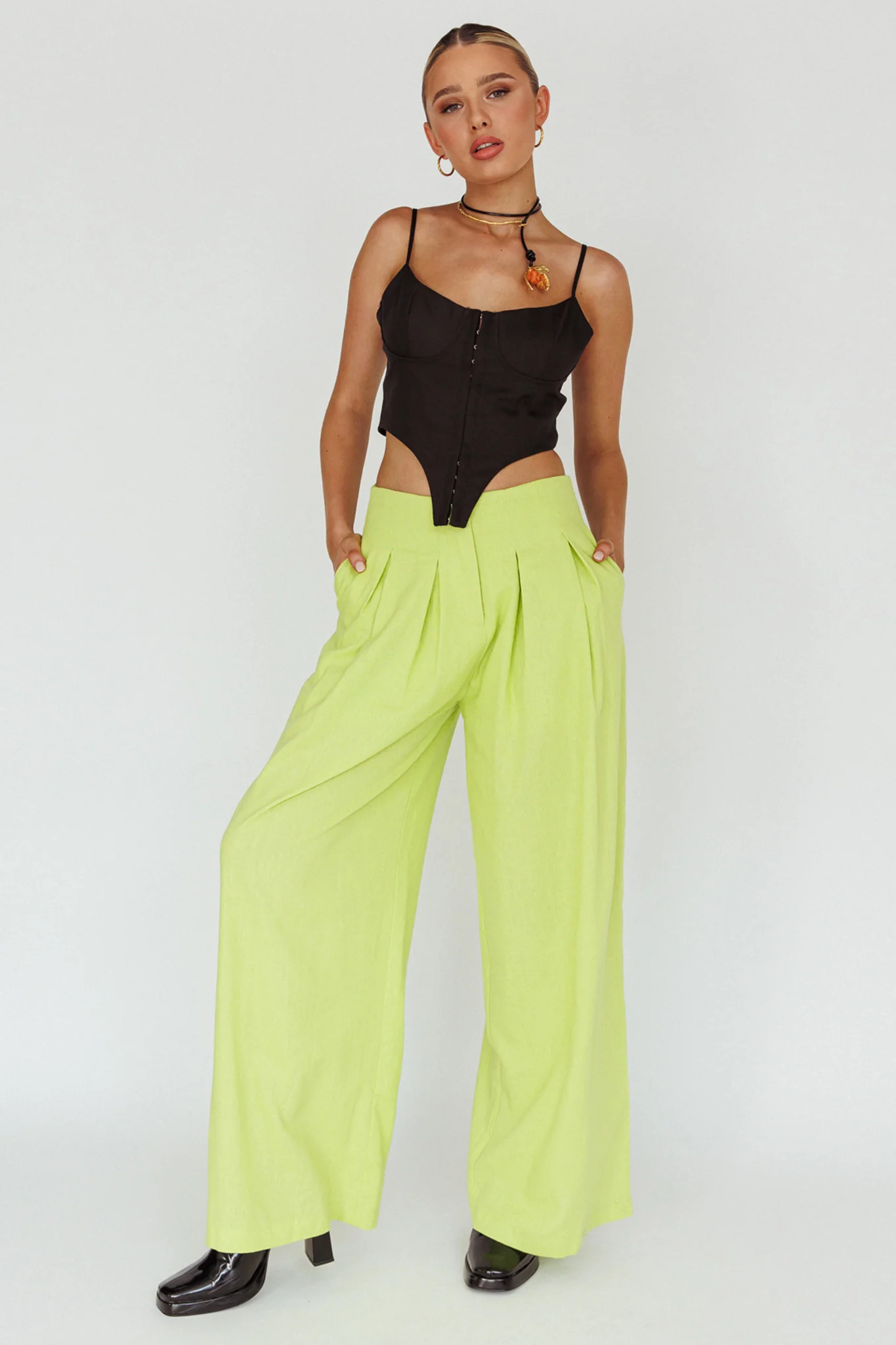 Sloan Side Pocket Trouser Pants Lime - Image 4