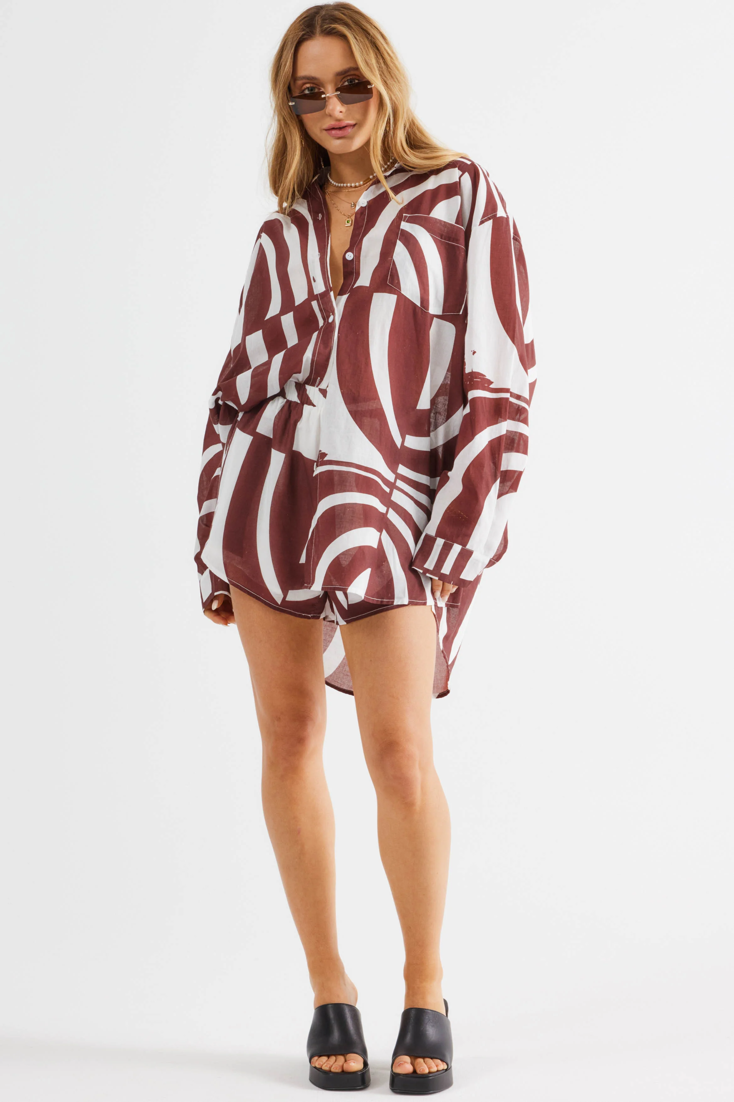 SNDYS Heather Shirt Swirl Brown - Image 3