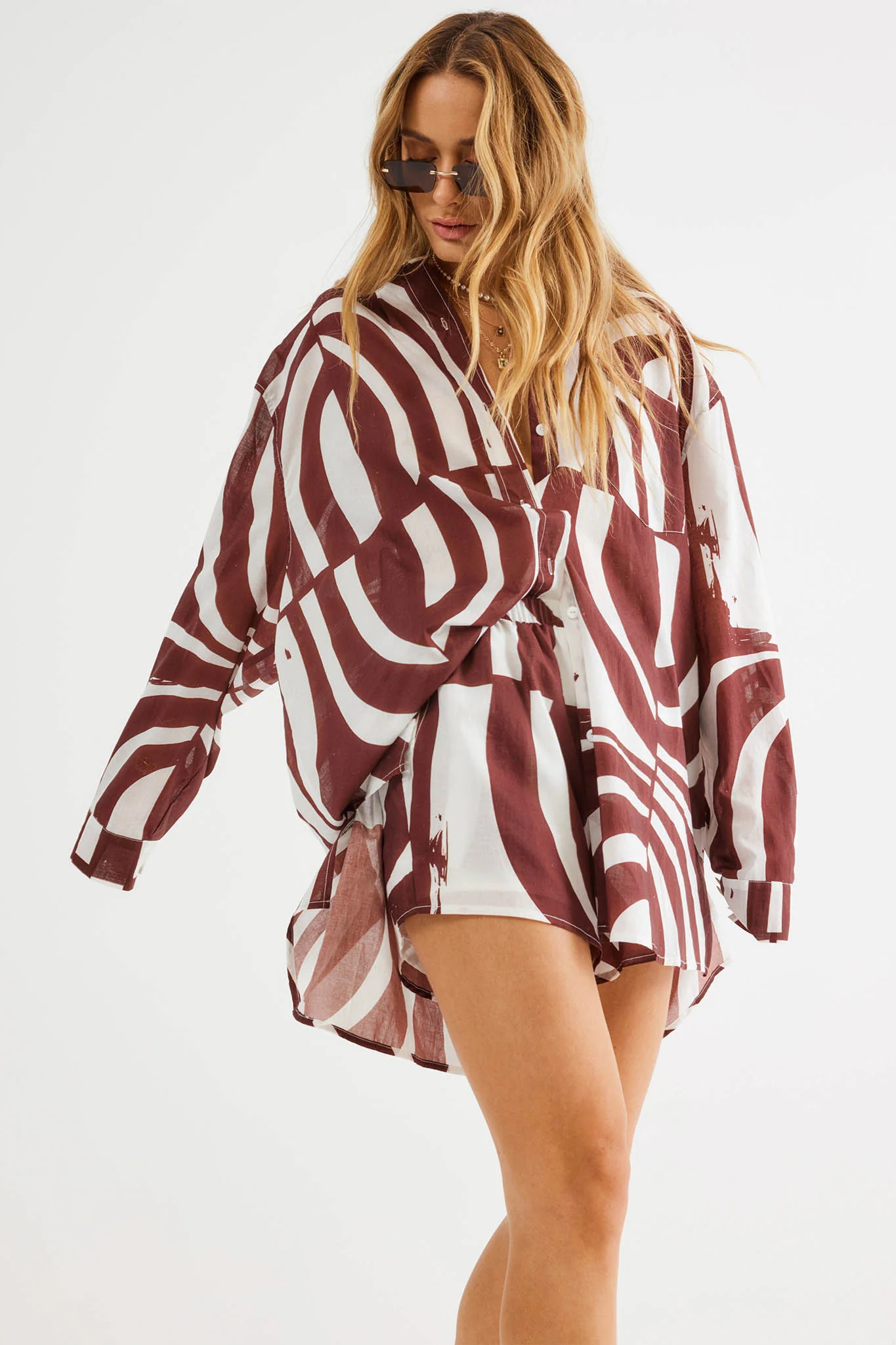 SNDYS Heather Shirt Swirl Brown - Image 5