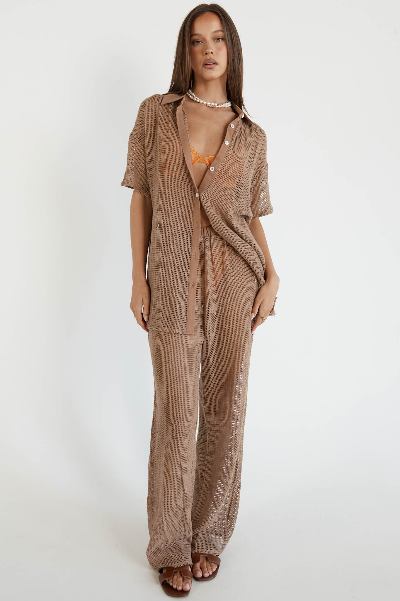SNDYS Hyams Long Knit Pants Mocha - Image 8