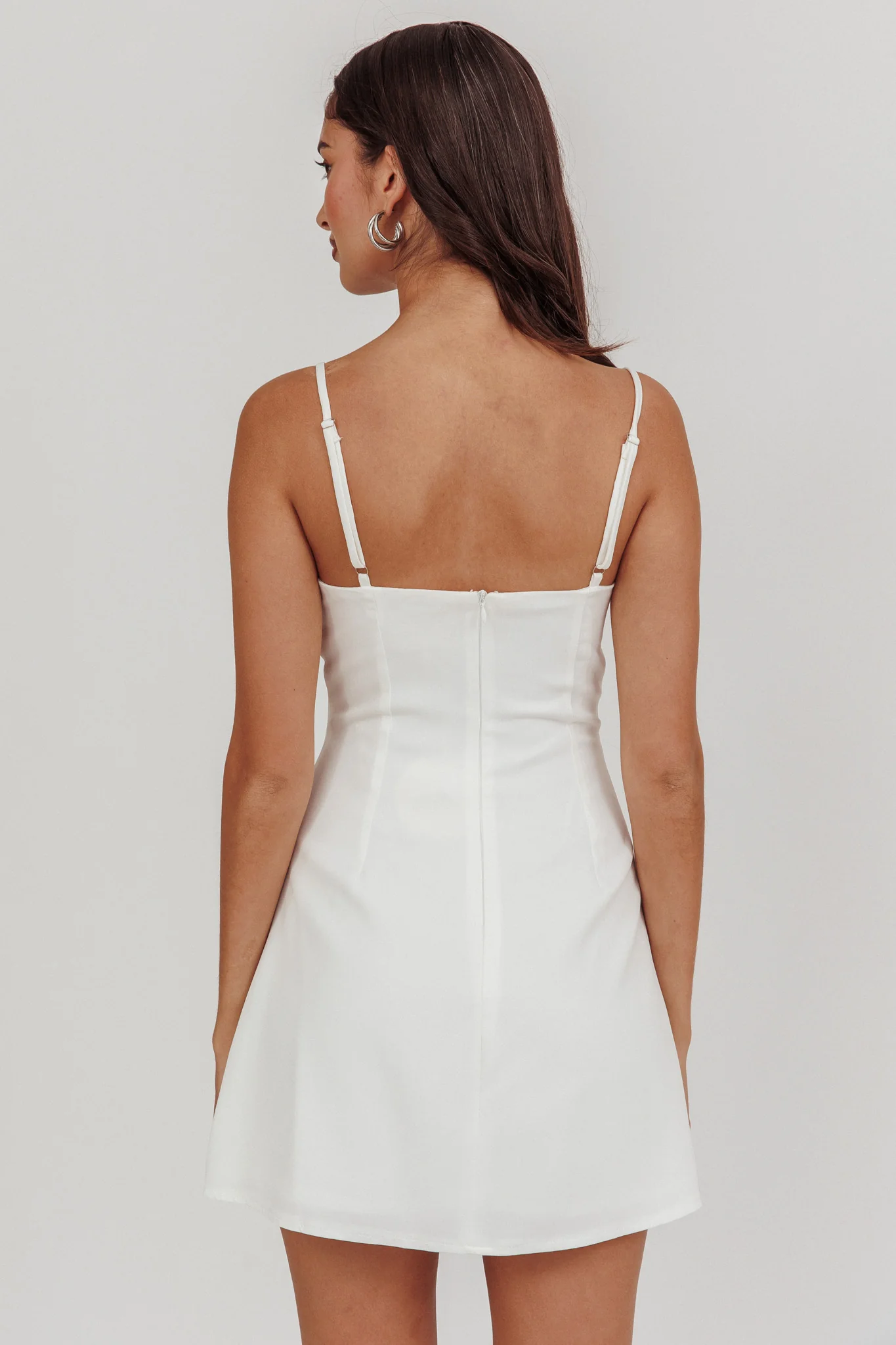 So Good Front Button Mini Dress White - Image 2