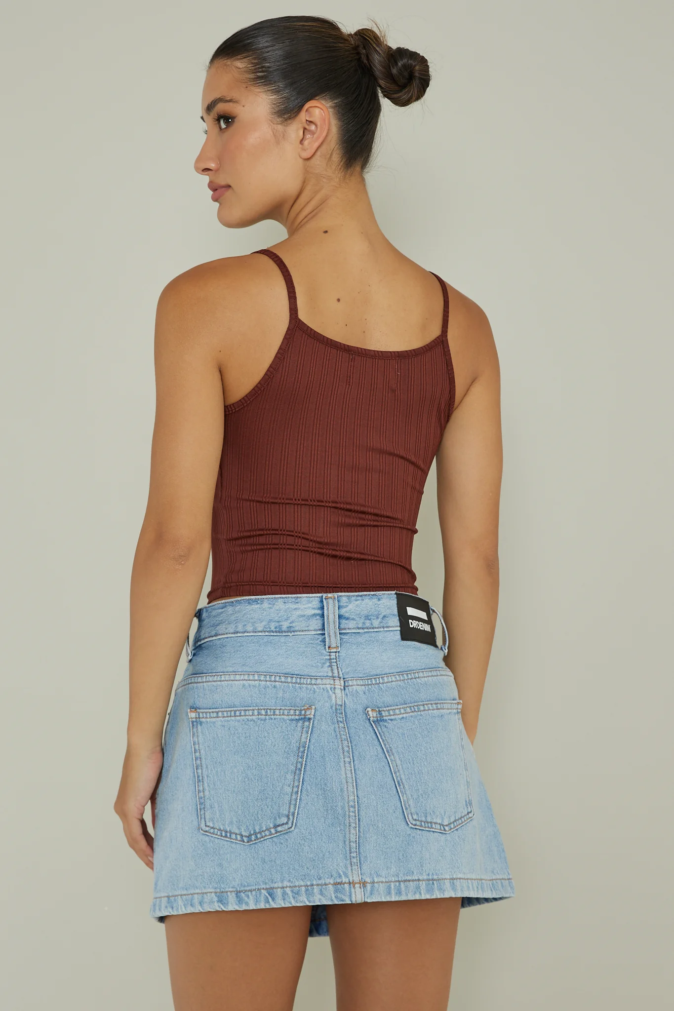 Sold Out Ribbed Cami Top Chocolate - Image 2