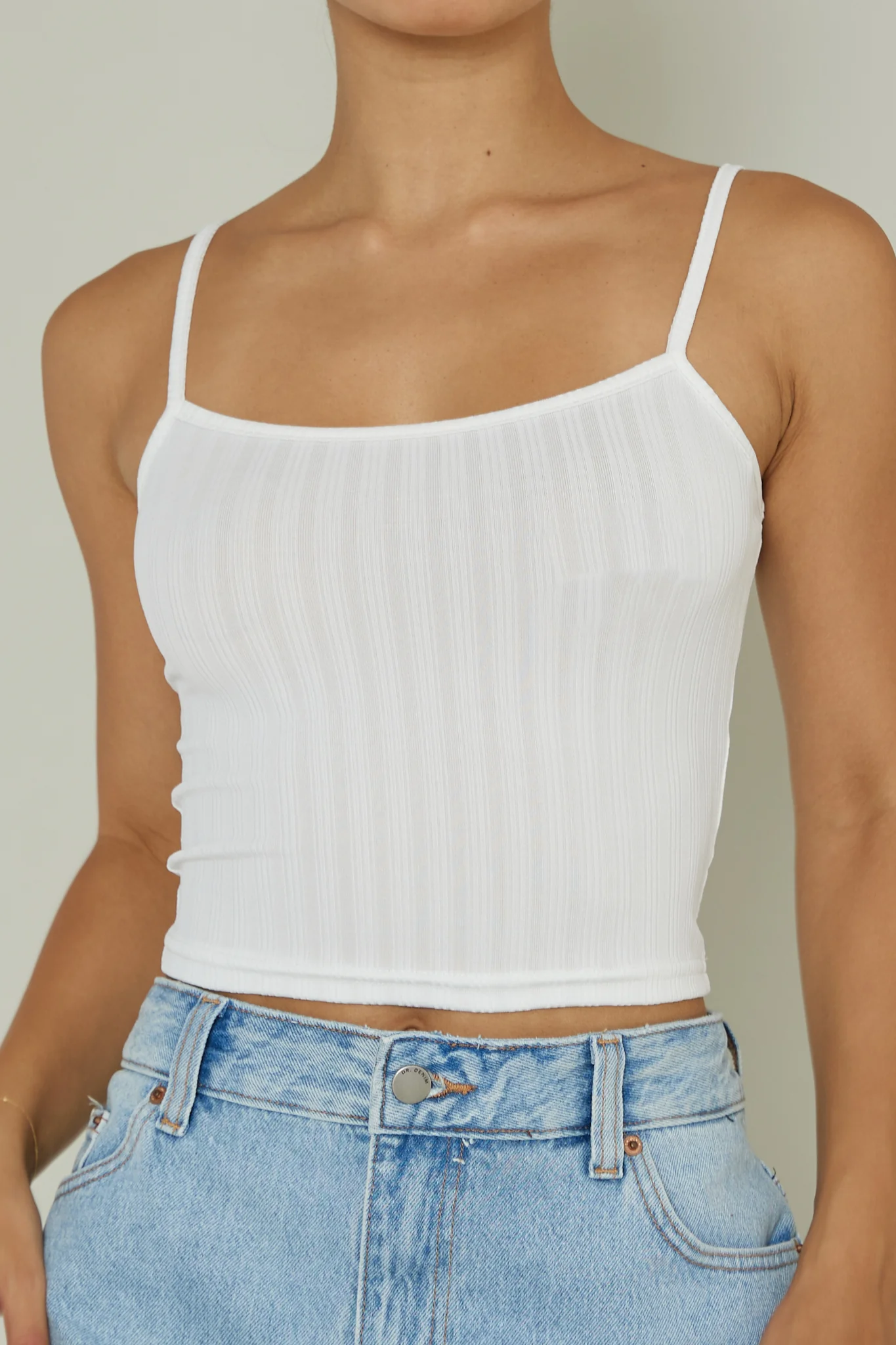 Sold Out Ribbed Cami Top White - Image 4