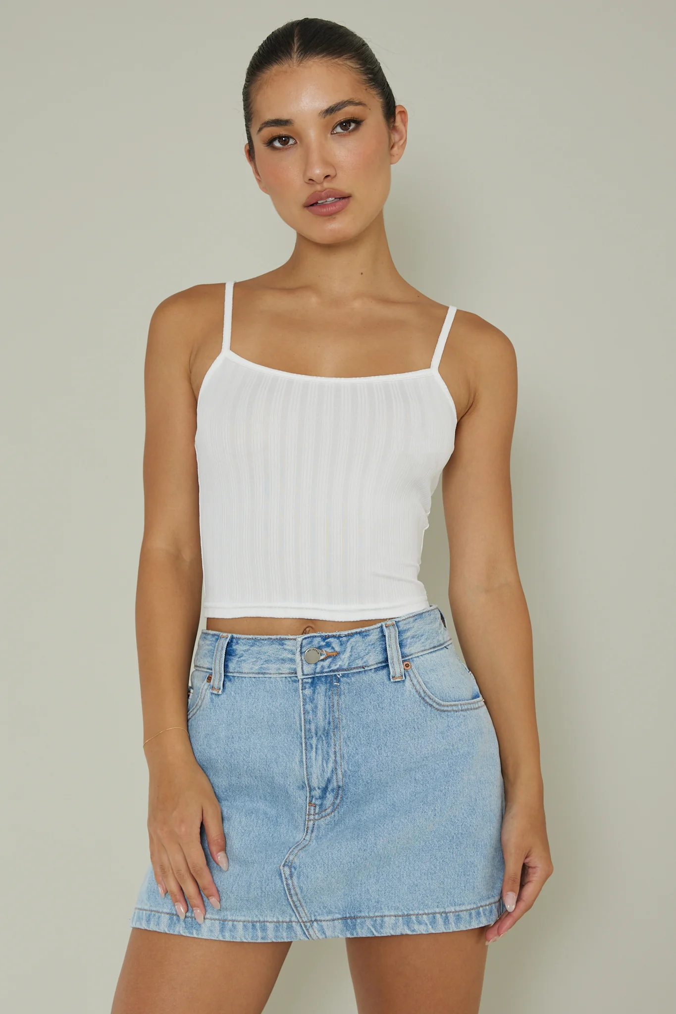Sold Out Ribbed Cami Top White - Image 5
