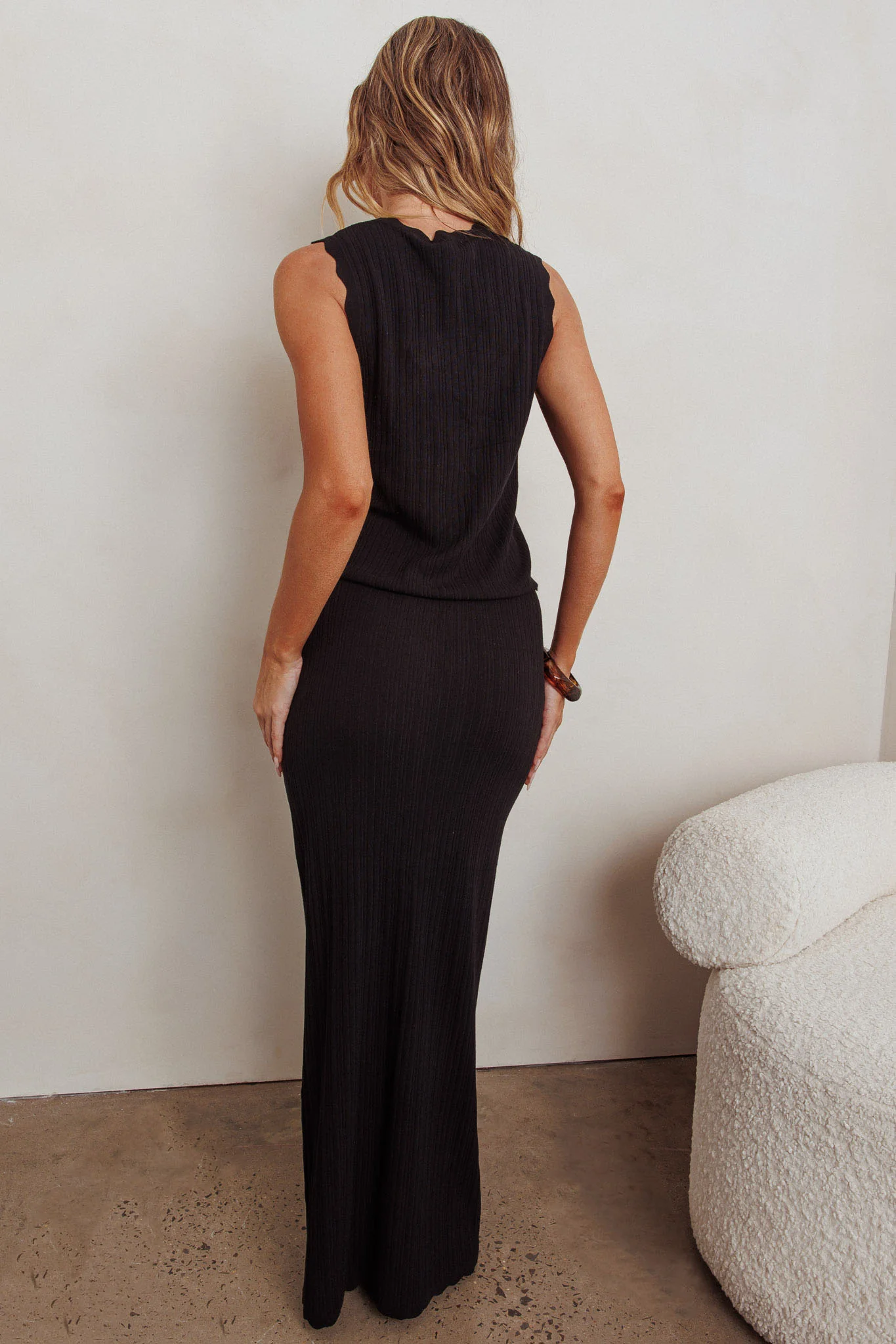 Sonorous Knit Maxi Skirt Black - Image 3