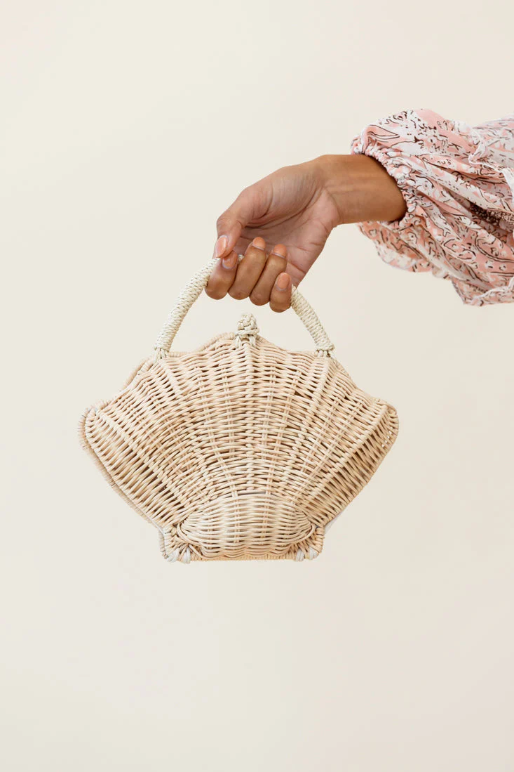 Sophie Woven Shell Purse Natural - Image 3