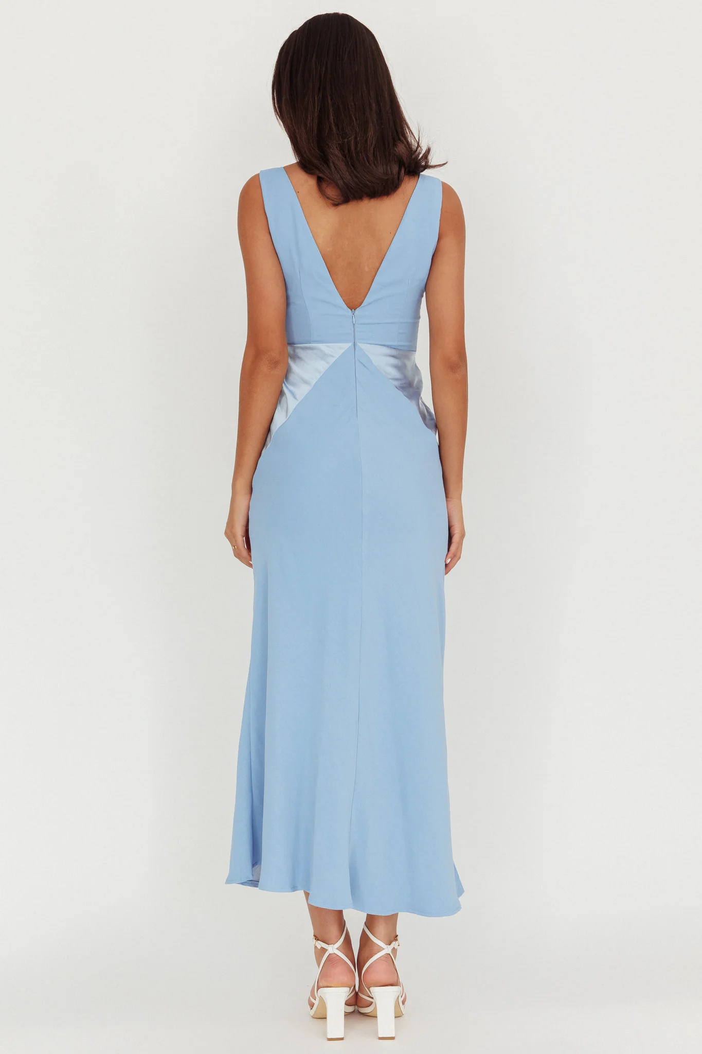 Soul Fire V-Neck Maxi Dress Blue - Image 2