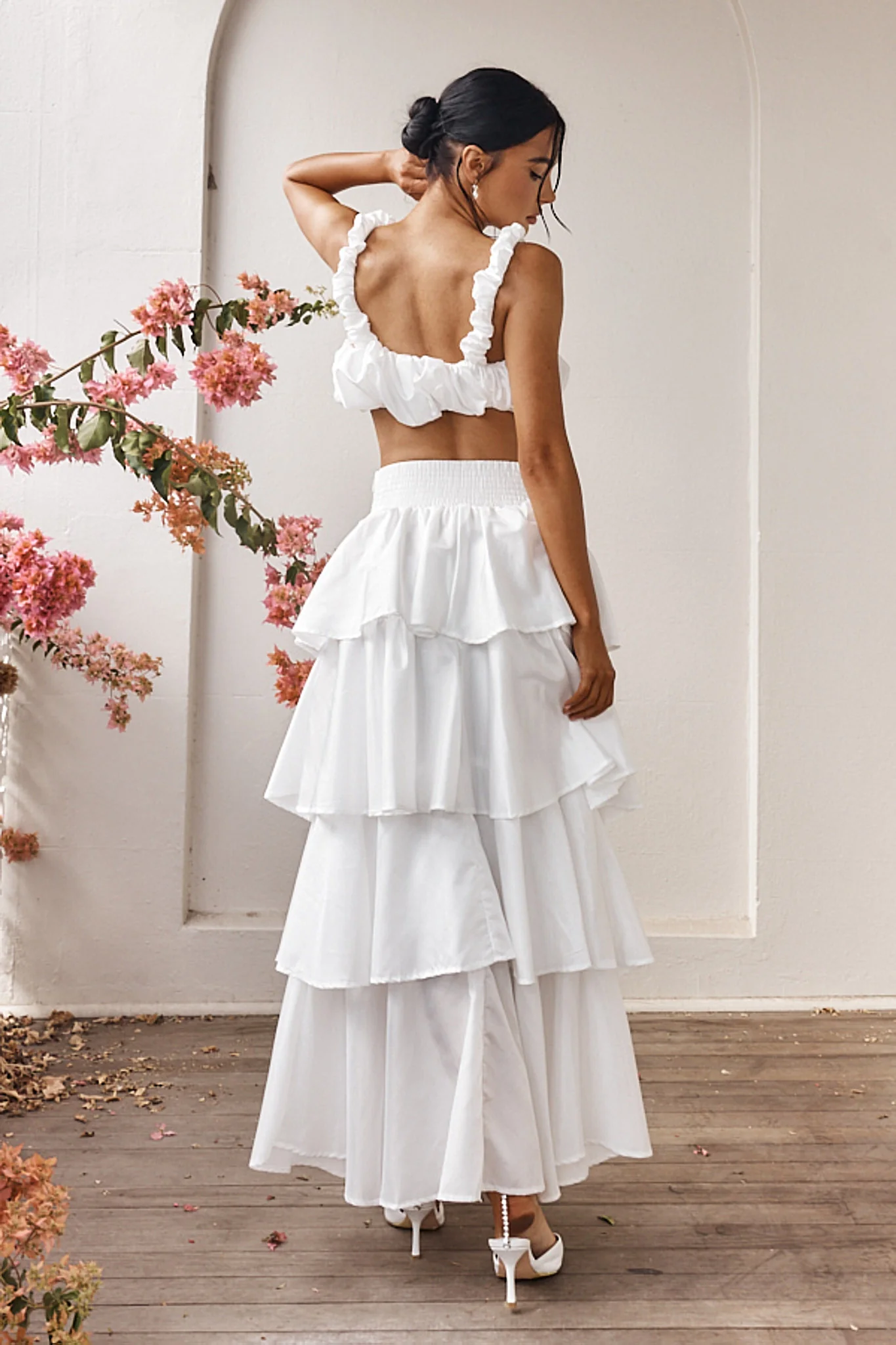 Sozo Bubble Crop Top Ivory - Image 2