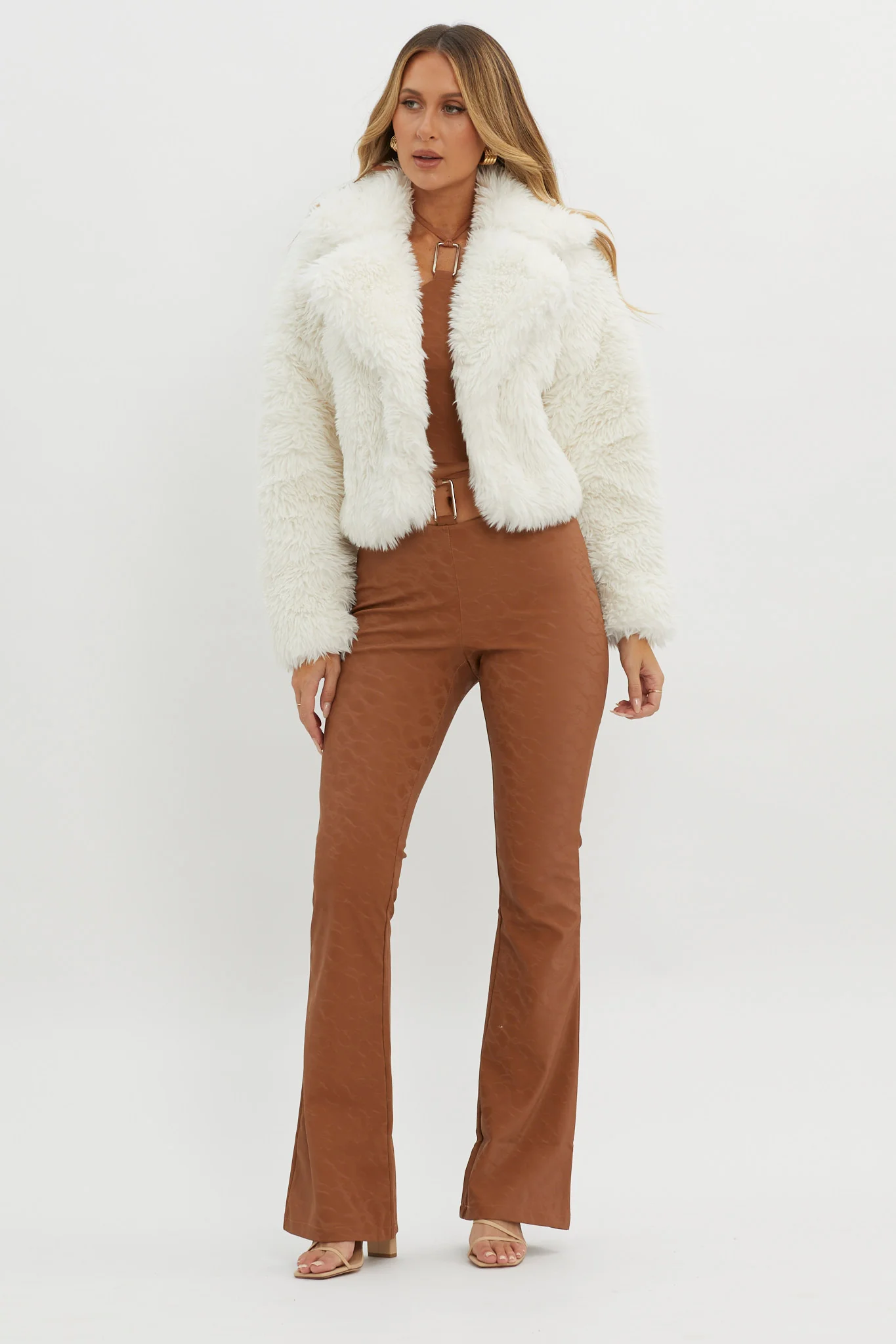 St Moritz Notch Lapel Fur Jacket White - Image 4